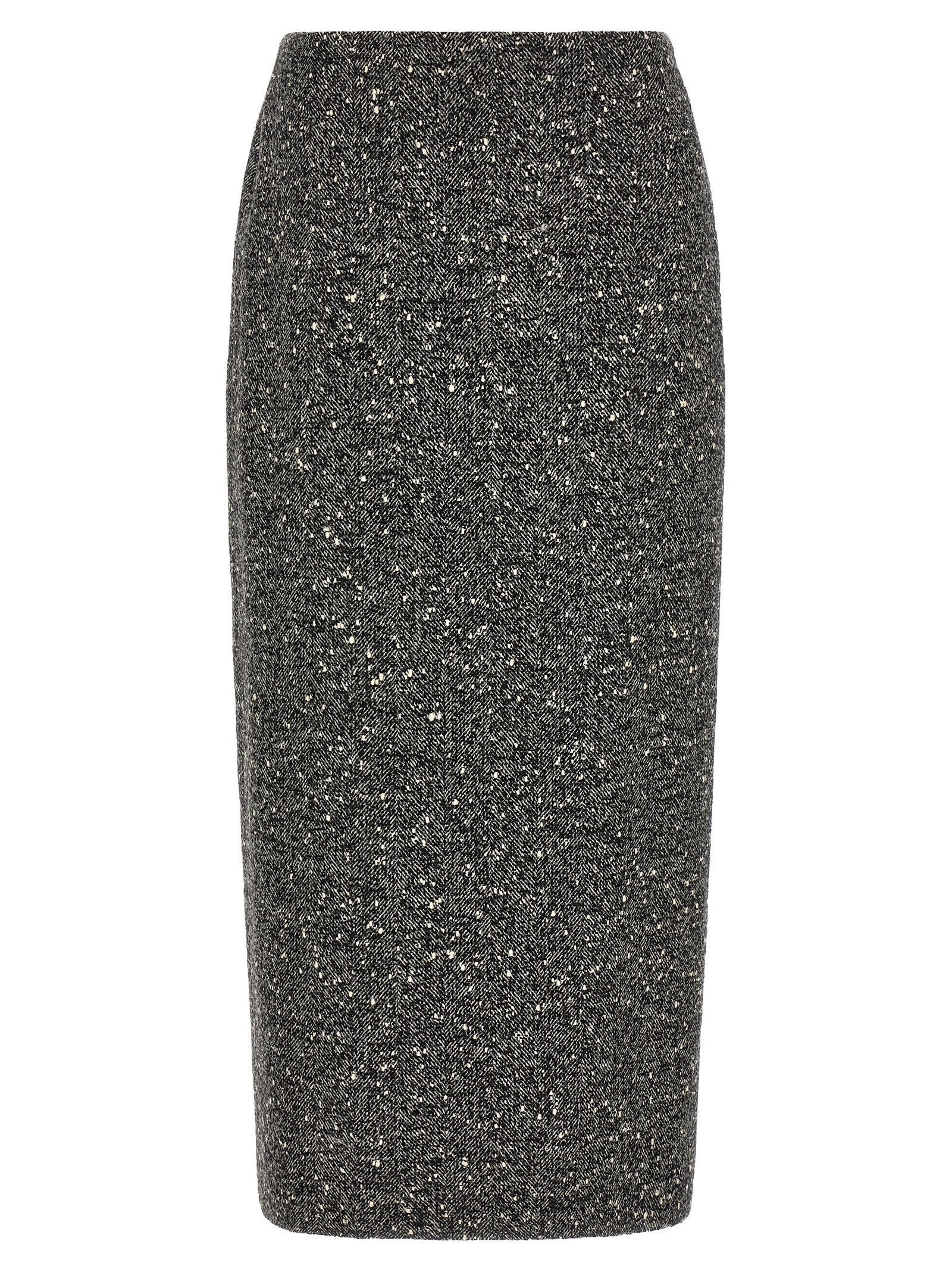 Valentino Garavani Bicolor Virgin Wool Midi Skirt
