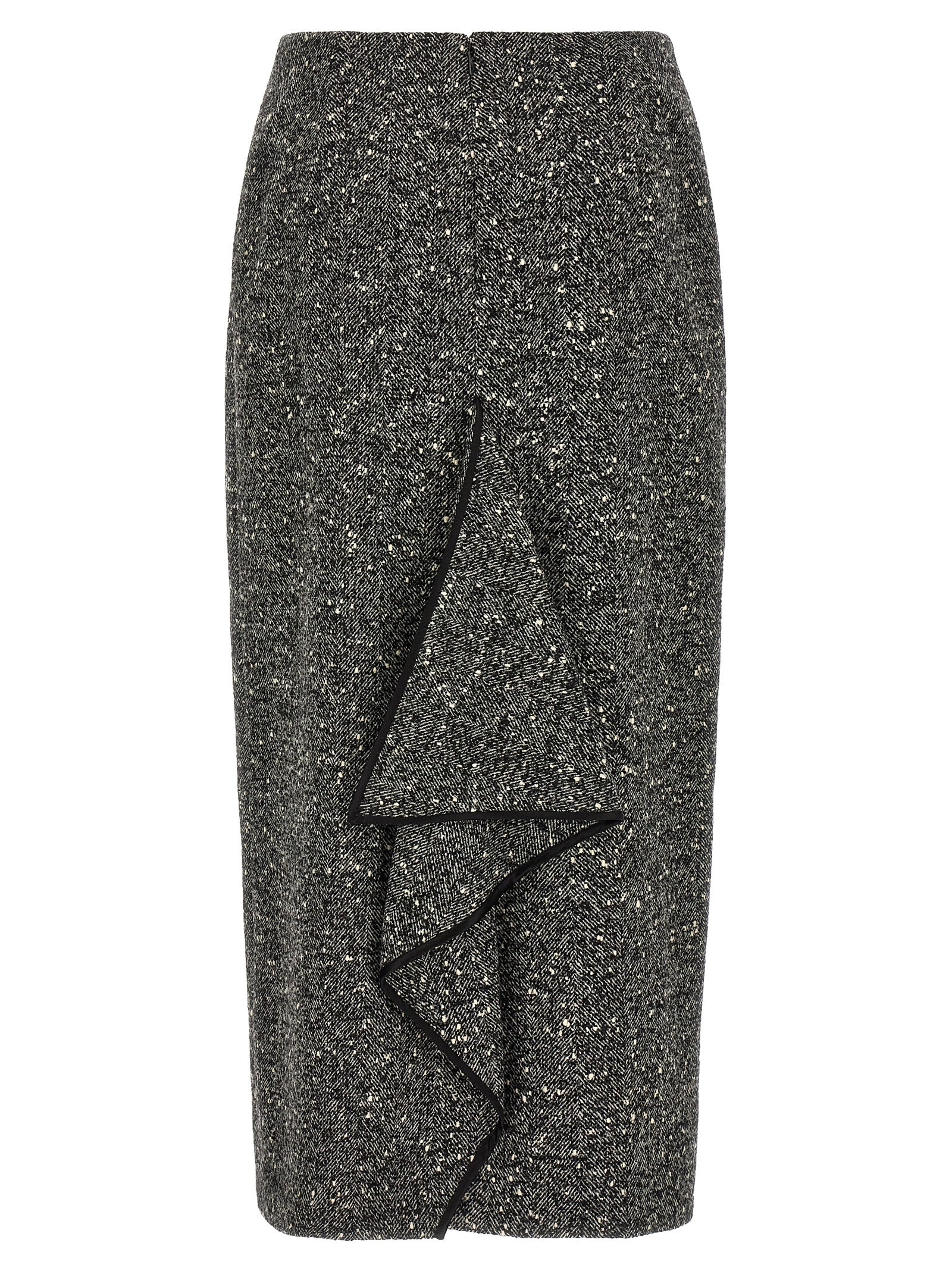 Valentino Garavani Bicolor Virgin Wool Midi Skirt