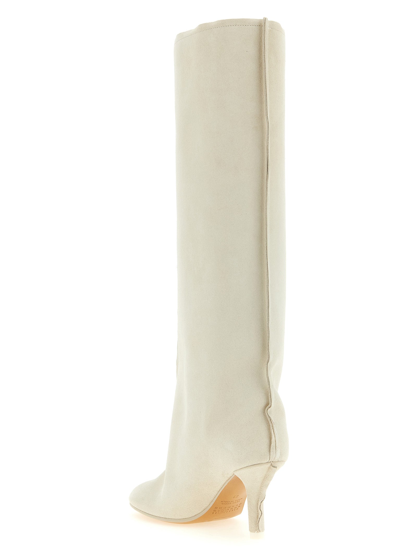 MM6 Maison Margiela White Cowhide Over The Knee