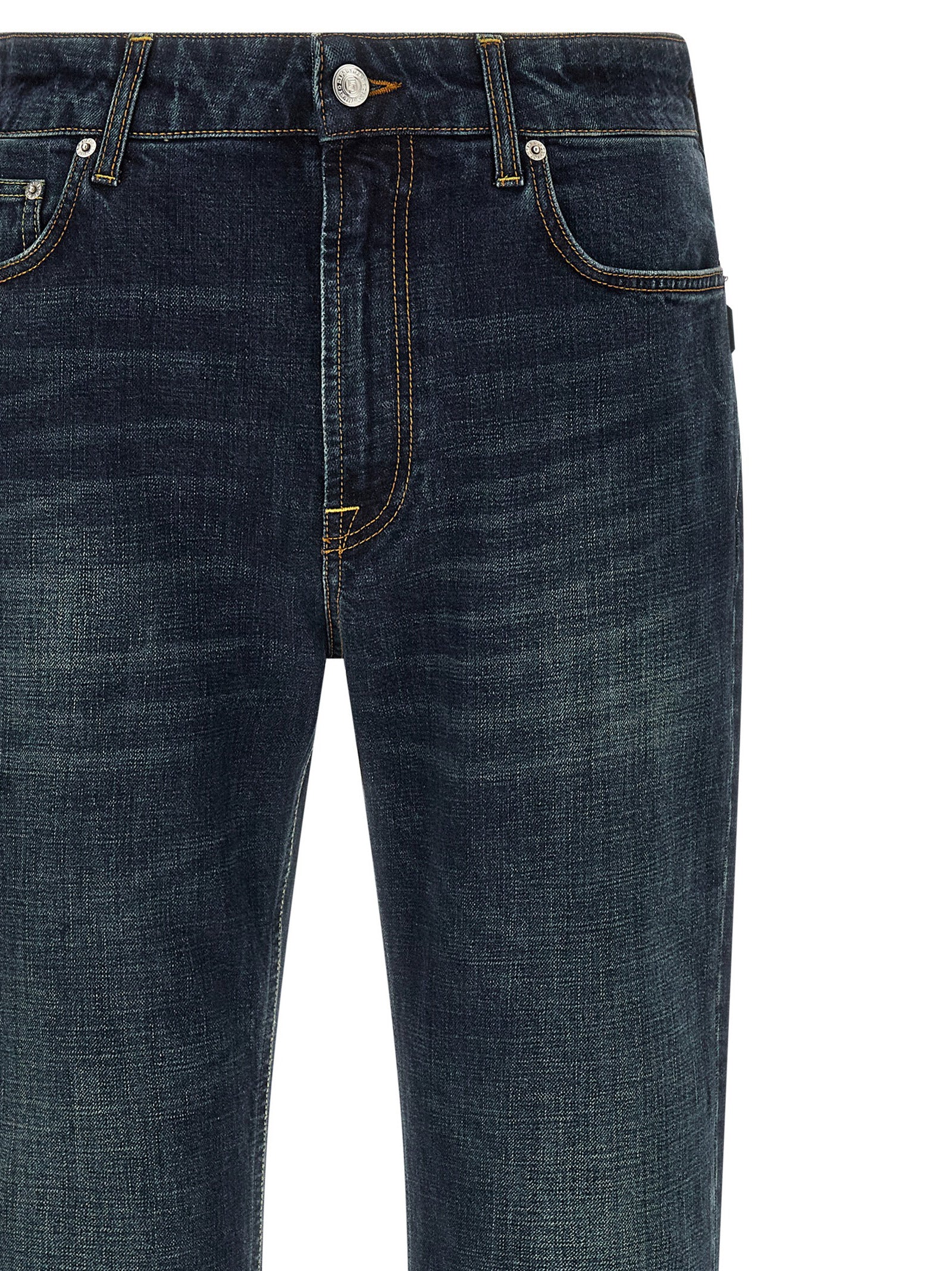 Department 5 Blue Cotton Straight-Leg Jeans