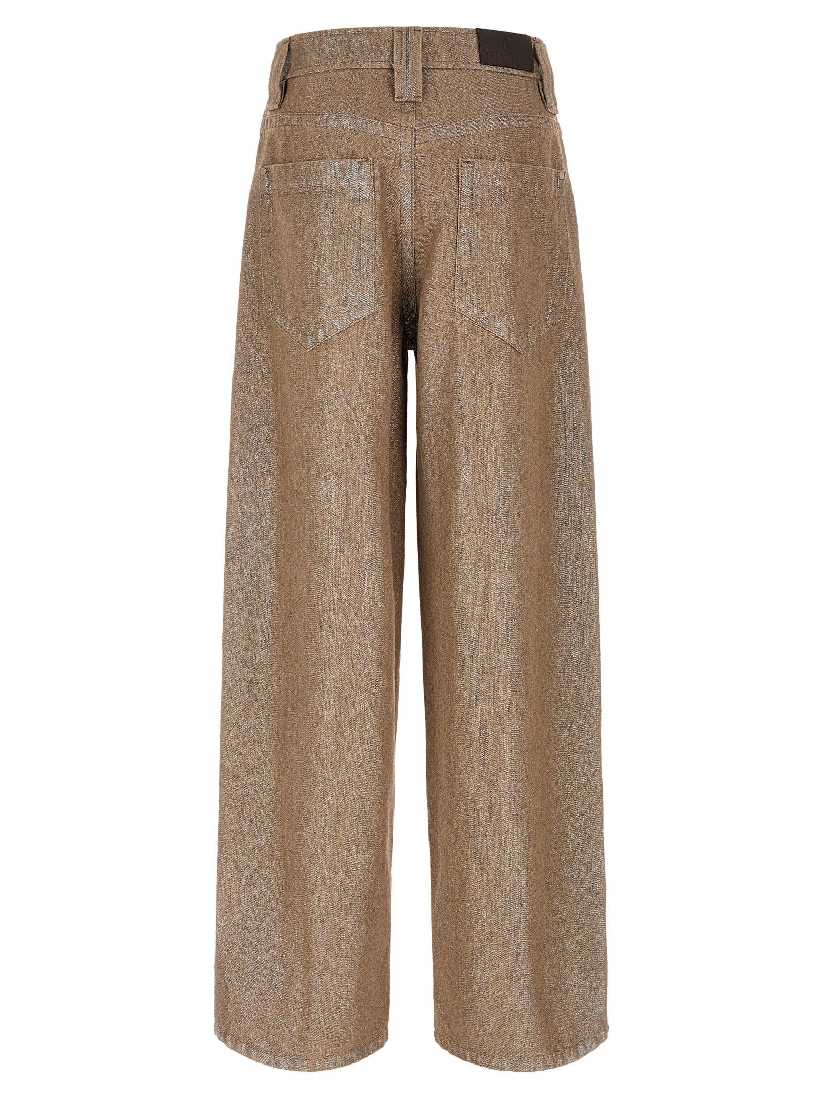 Brunello Cucinelli Beige Cotton Relaxed Fit Jeans