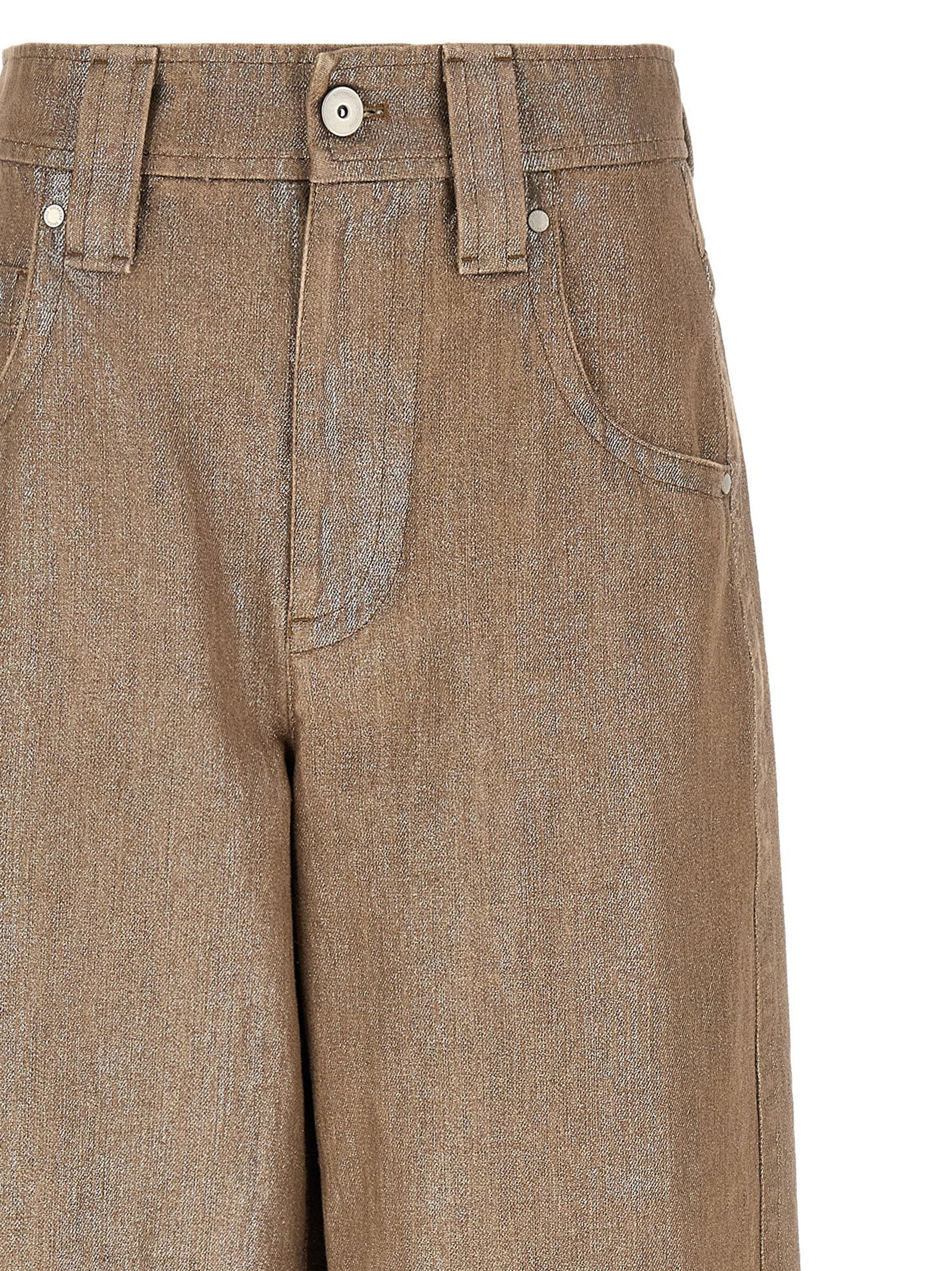 Brunello Cucinelli Beige Cotton Relaxed Fit Jeans