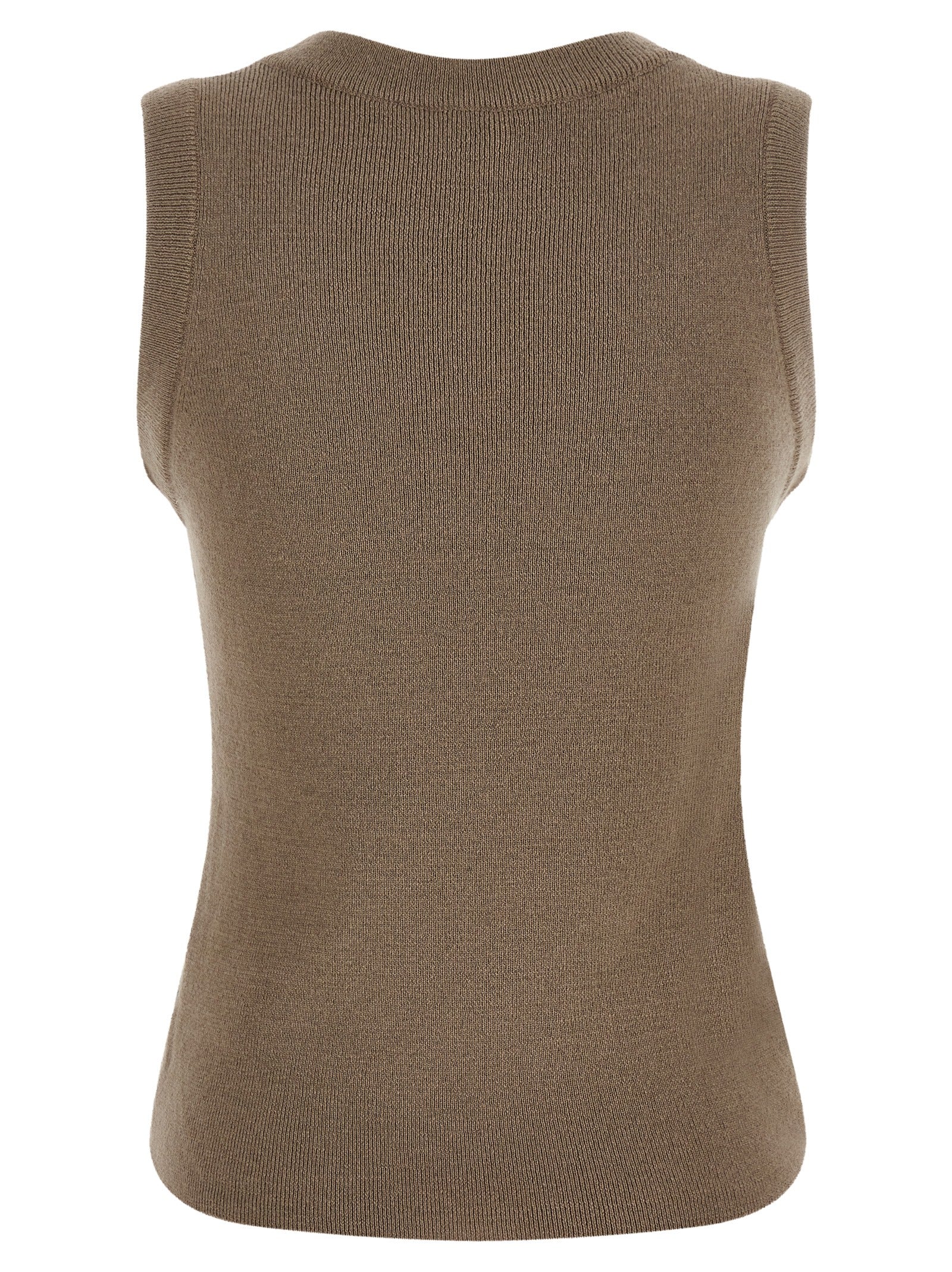 Giuseppe Di Morabito Beige Virgin Wool Sleeveles T-Shirt