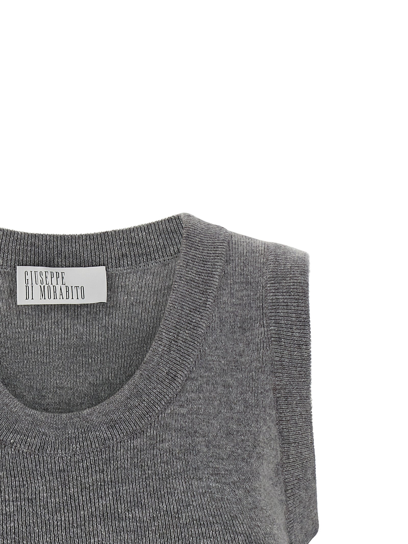 Giuseppe Di Morabito Gray Virgin Wool Sleeveles Sweater