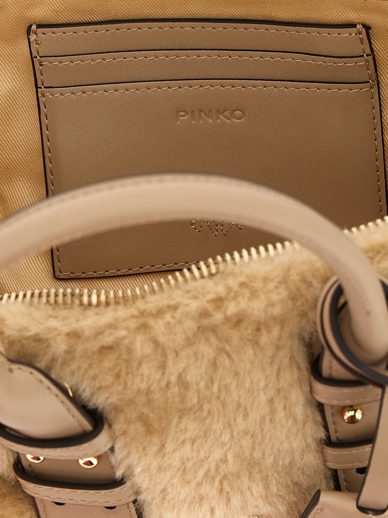 PINKO Gray Polyester Handbag