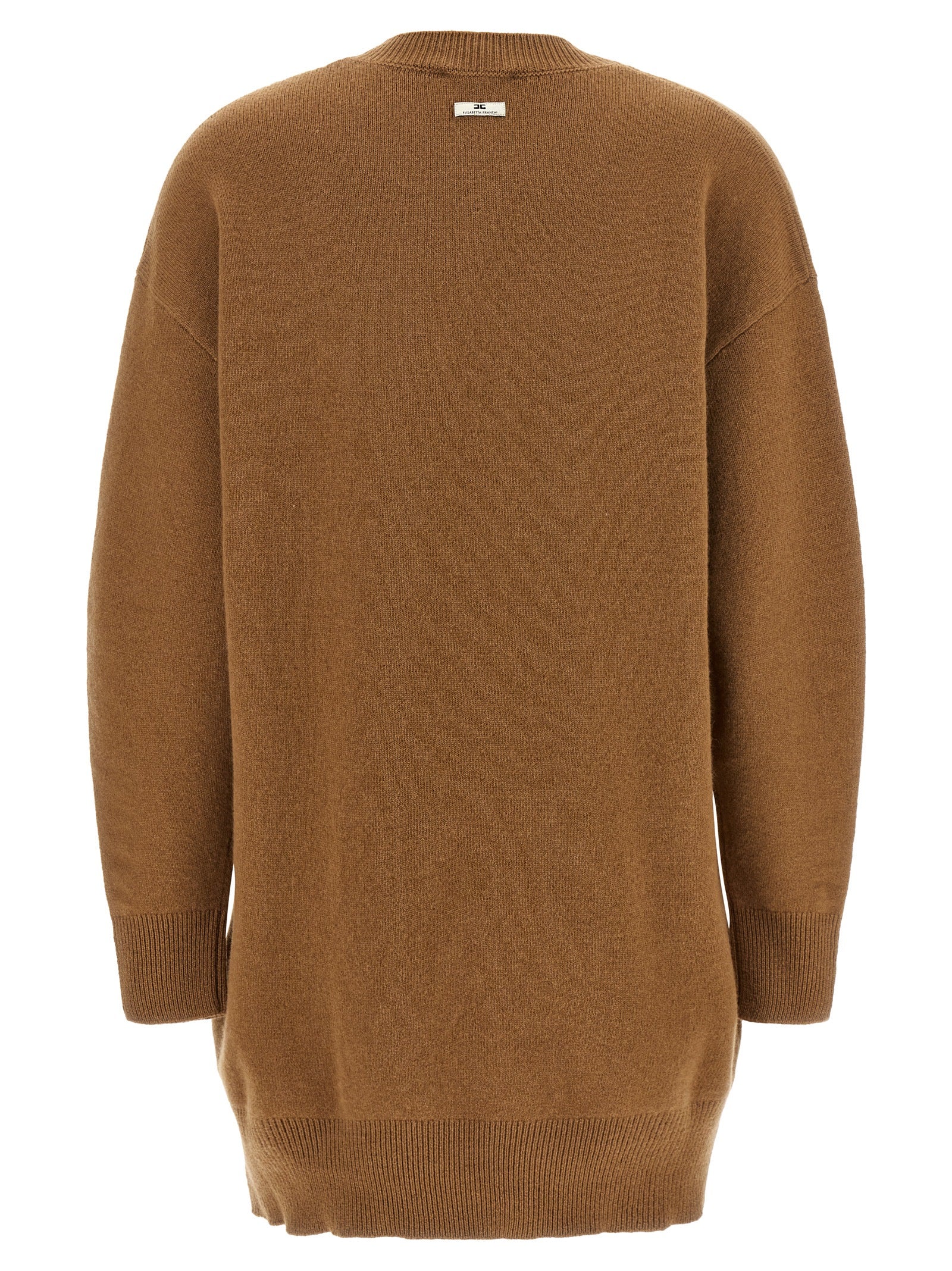 Elisabetta Franchi Brown Wool Short Dress