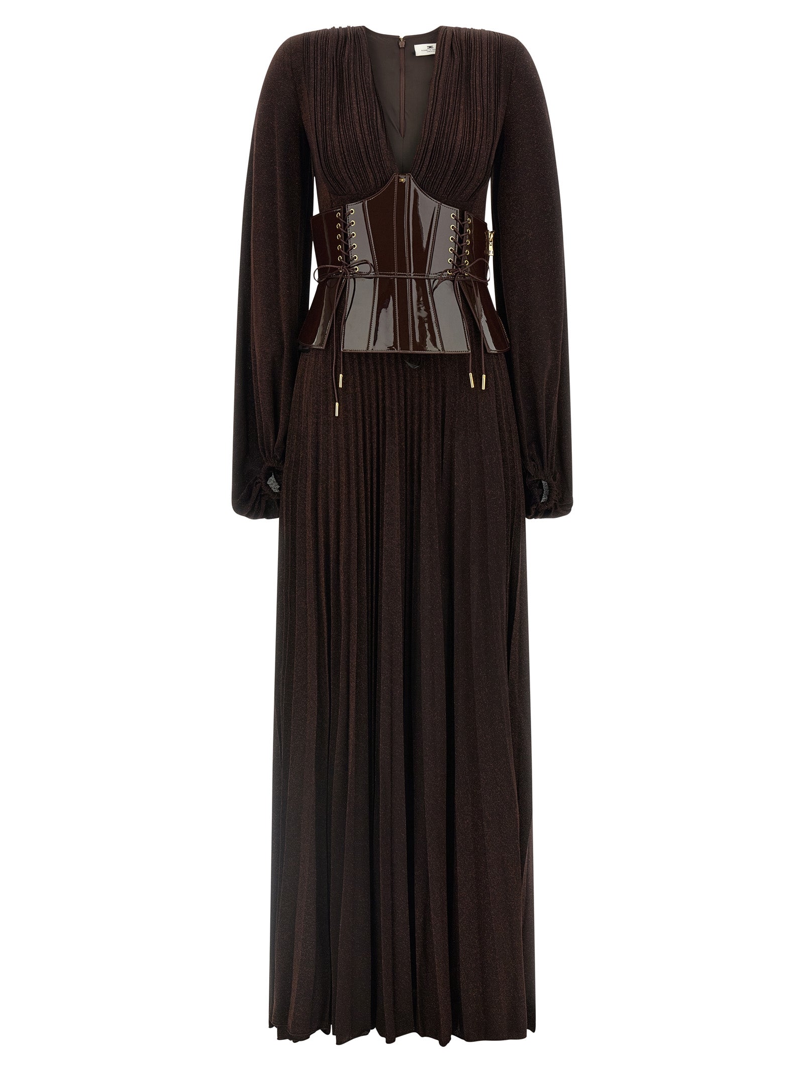 Elisabetta Franchi Brown Viscose Long Dress