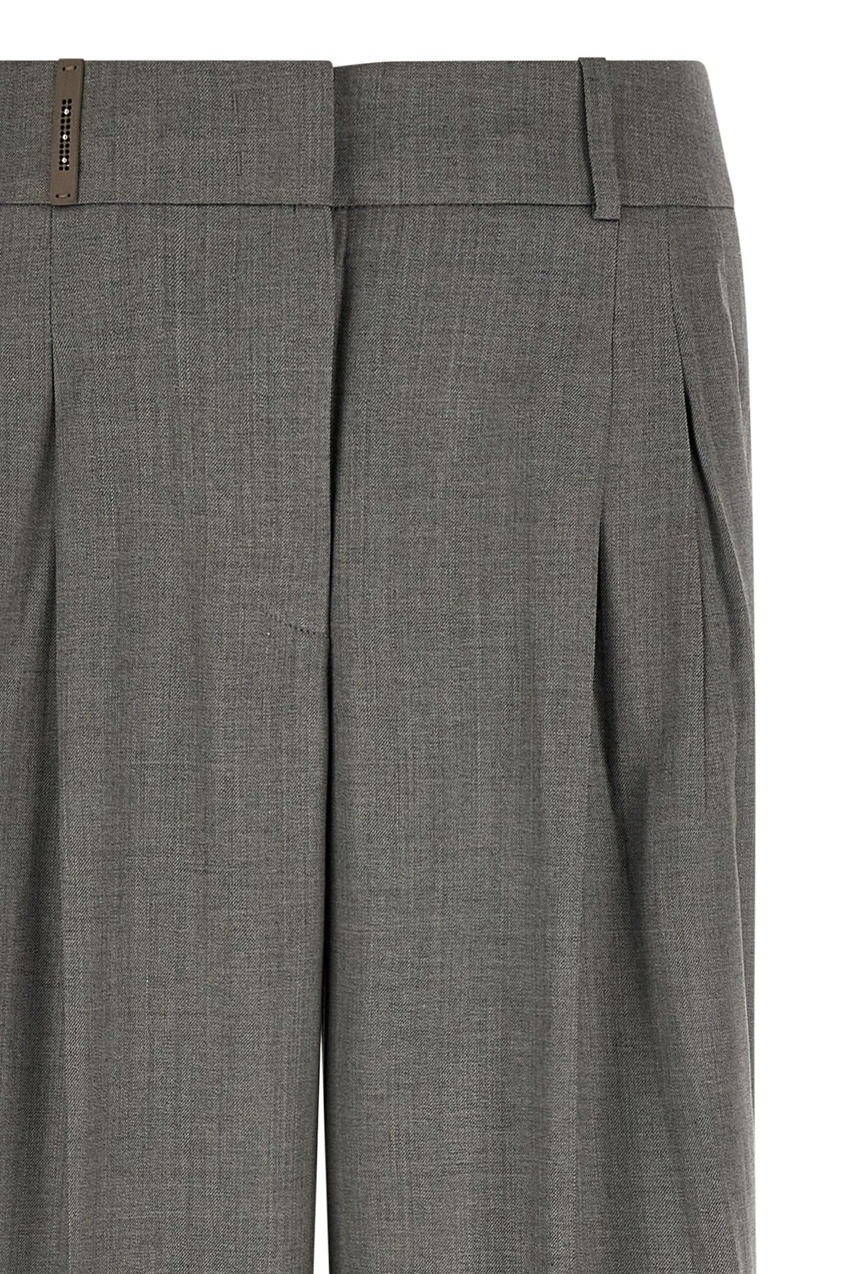 Peserico Gray Virgin Wool Casual Pants