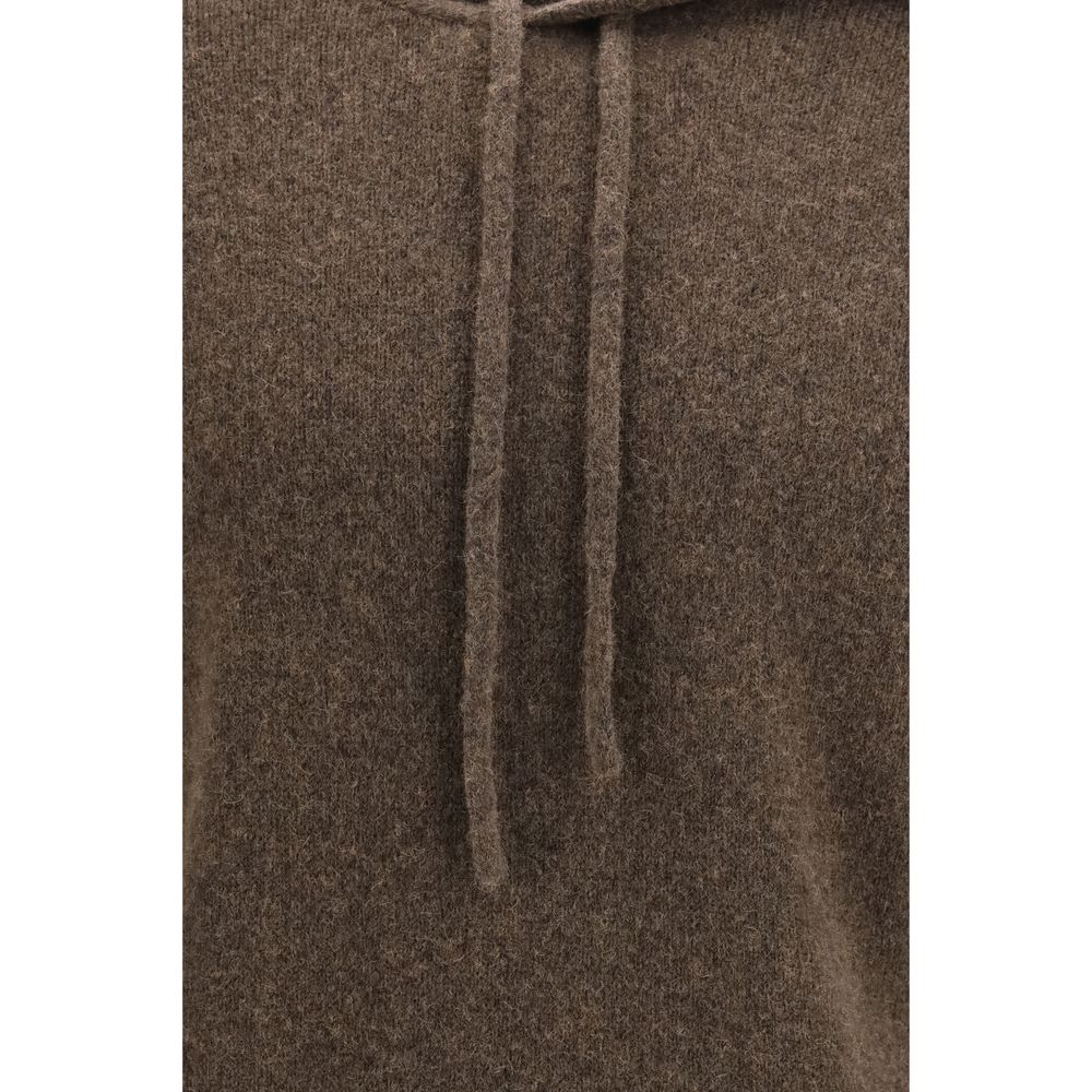 Roberto Collina Brown Wool Oves Aries Hoodie