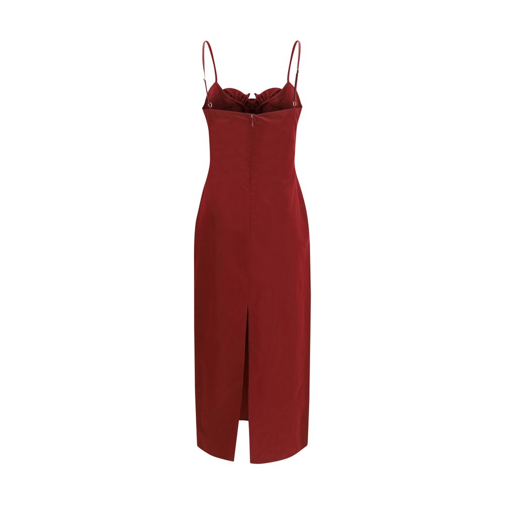 Magda Butrym Bordeaux Cotton Cocktail Dress