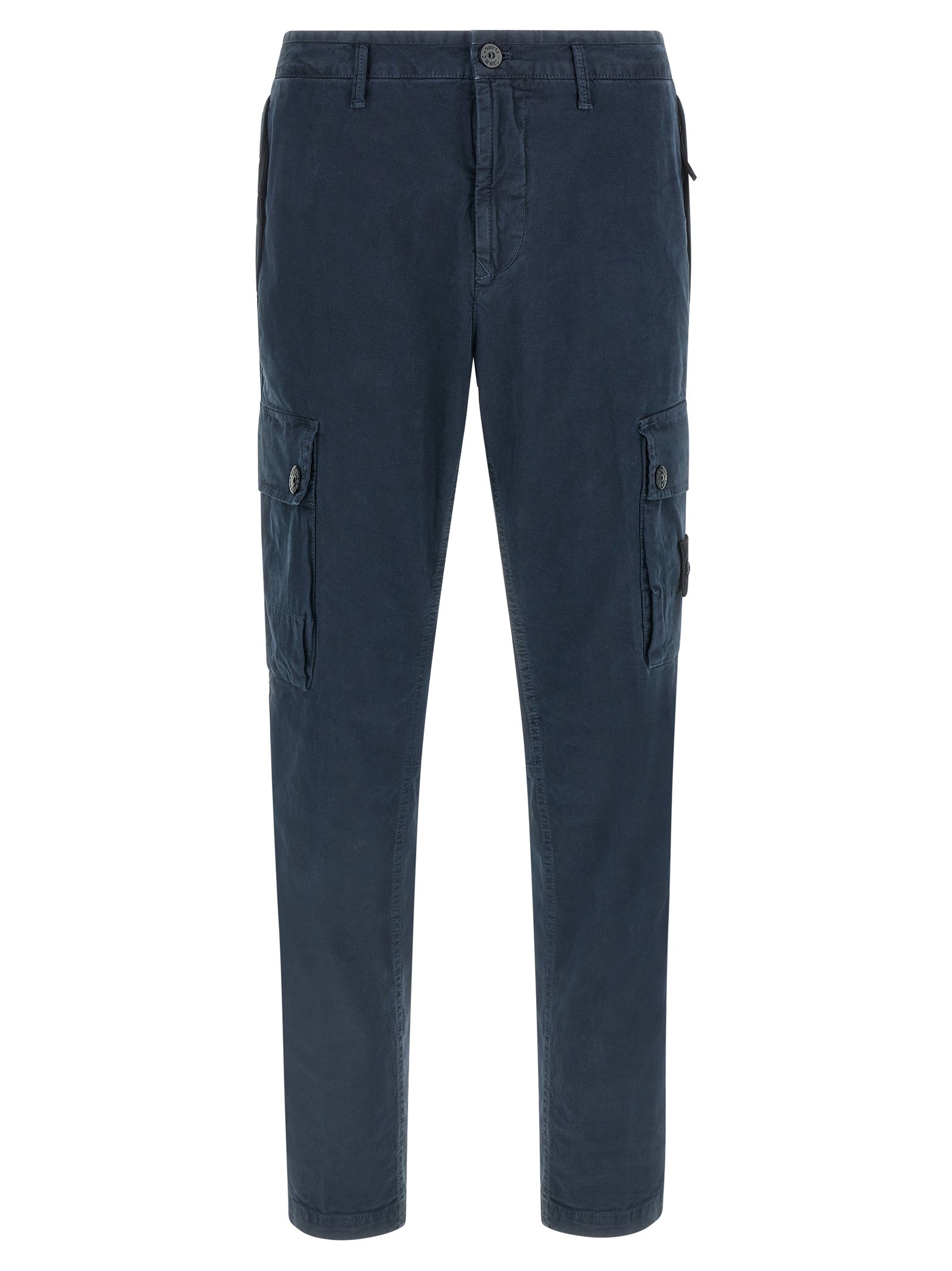 Stone Island Blue Cotton Cargo Pants