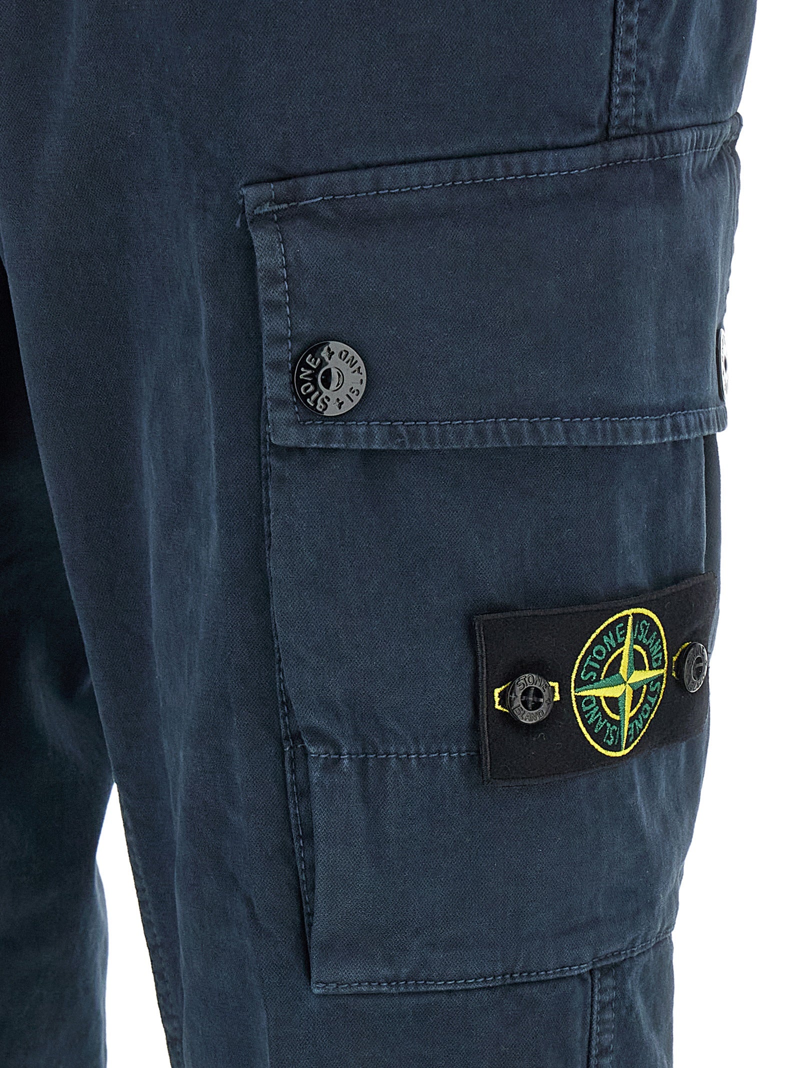 Stone Island Blue Cotton Cargo Pants