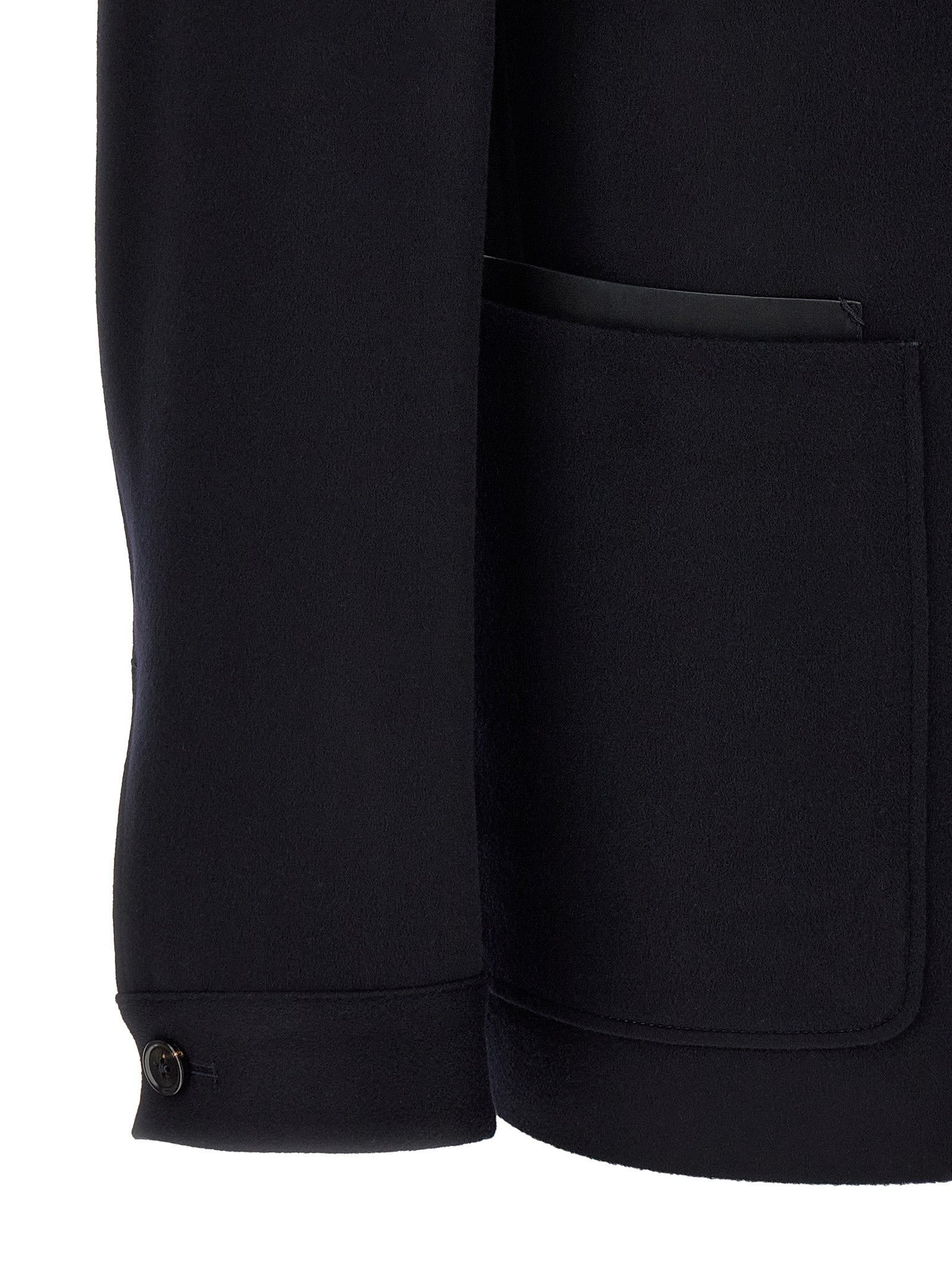 ZEGNA Blue Cashmere Full-Length Jacket