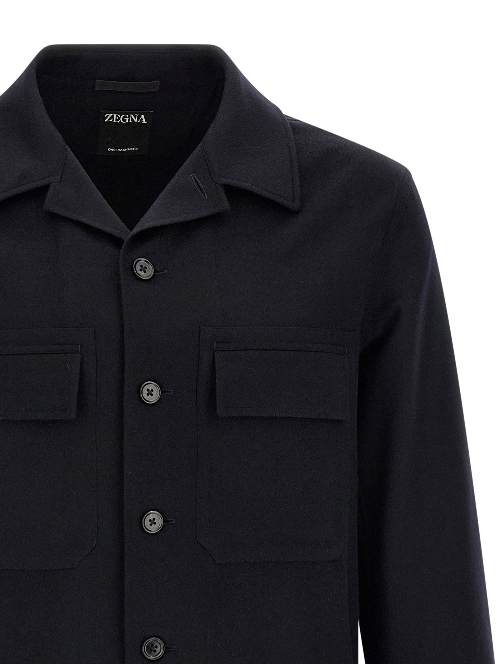 ZEGNA Blue Wool Blouse