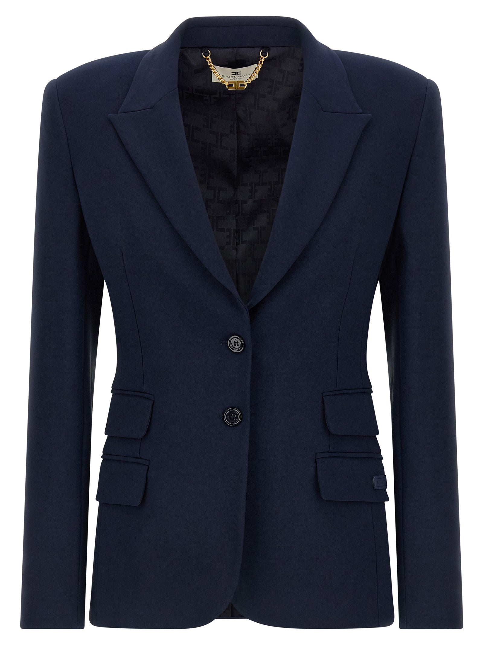Elisabetta Franchi Blue Polyester Blazer