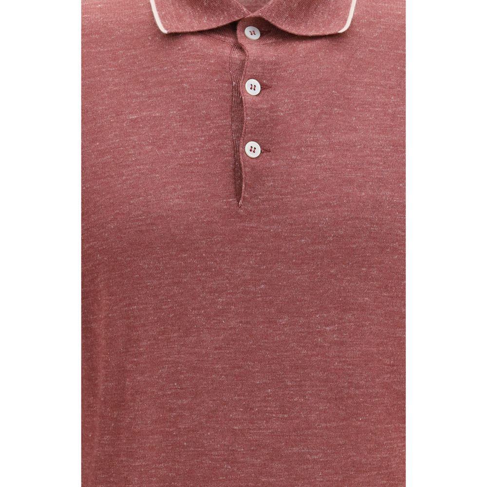 Brunello Cucinelli Bordeaux Cashmere Polo Shirt