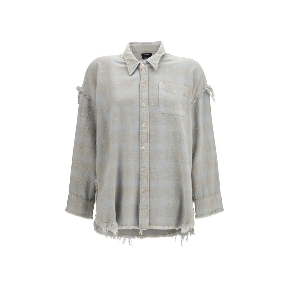 R13 Blue Cotton Pattern Shirt