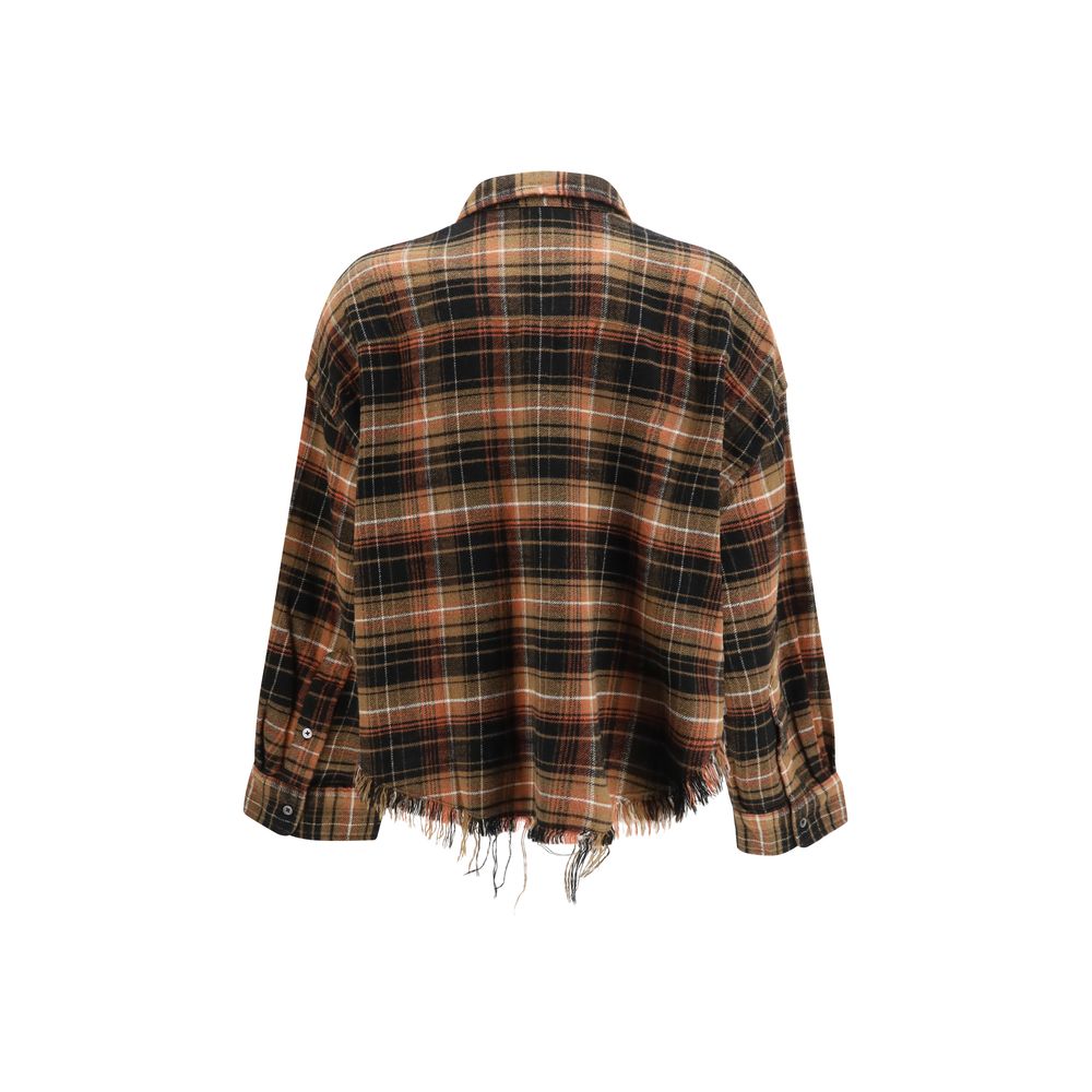 R13 Brown Cotton Pattern Shirt