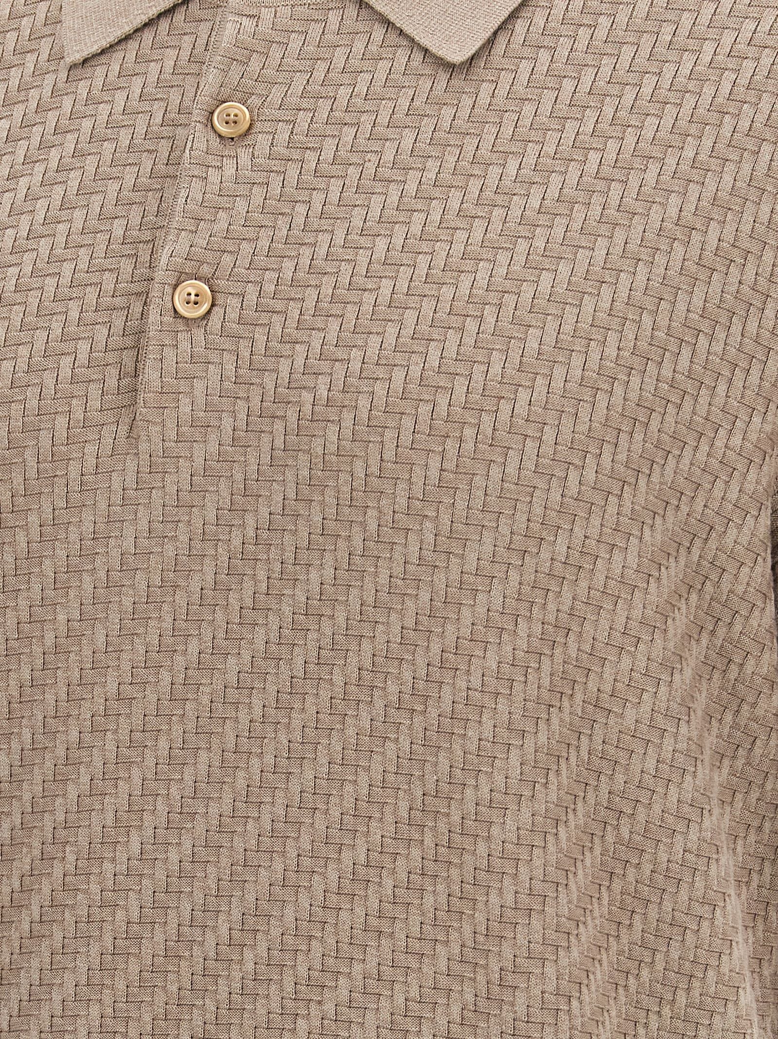 Brioni Beige Cotton Polo Shirt