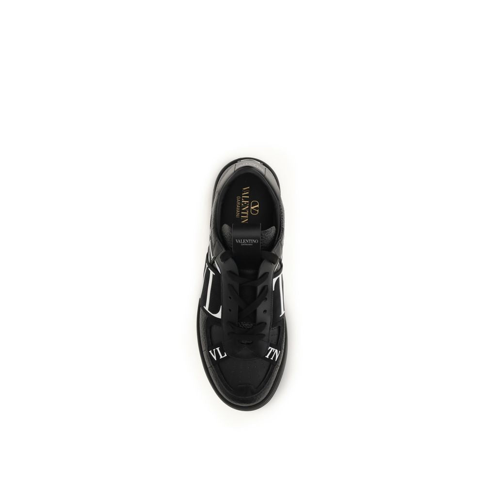 Valentino Garavani Black Calf Leather Bos Taurus Athletic Sneakers