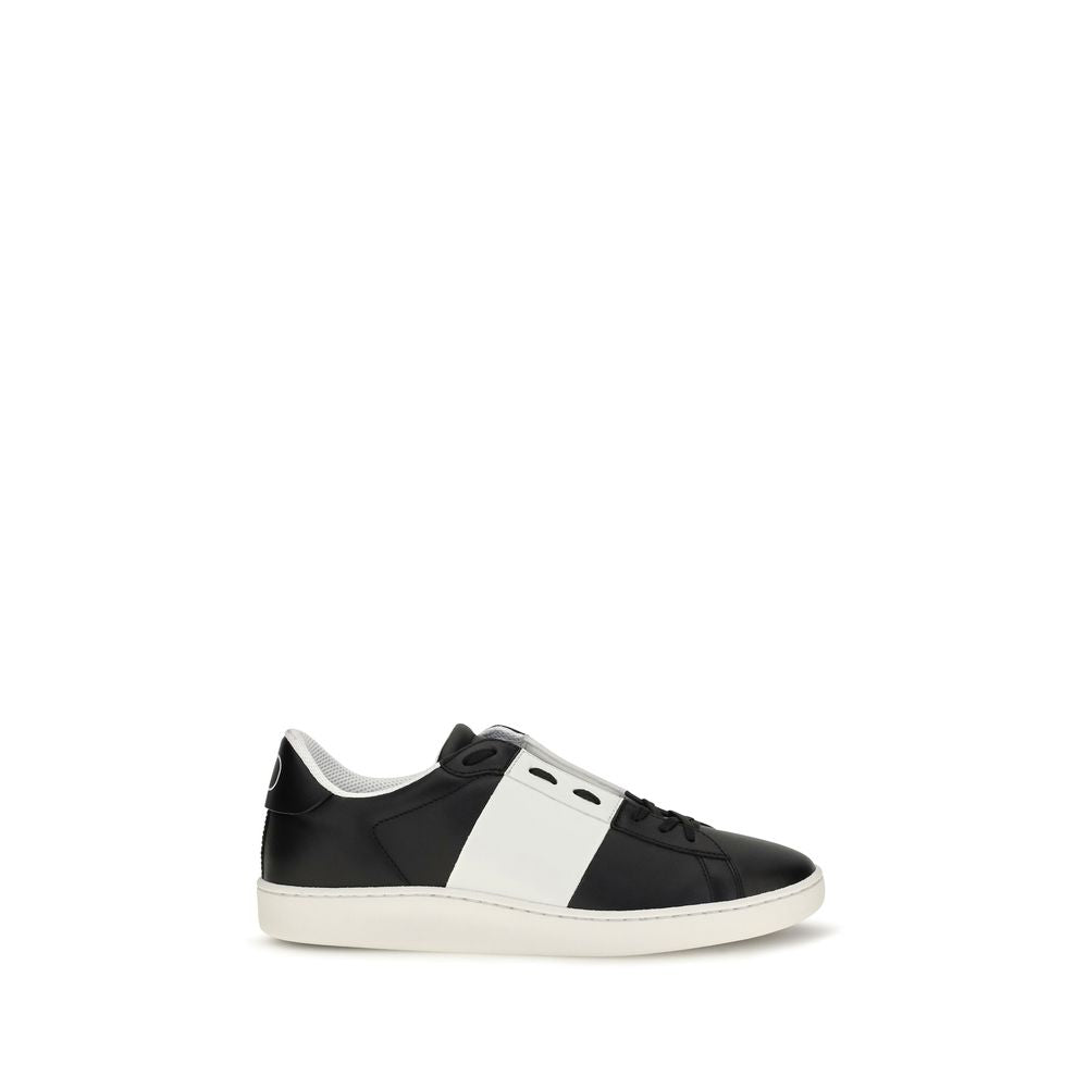 Valentino Garavani Black Calf Leather Bos Taurus Sneakers