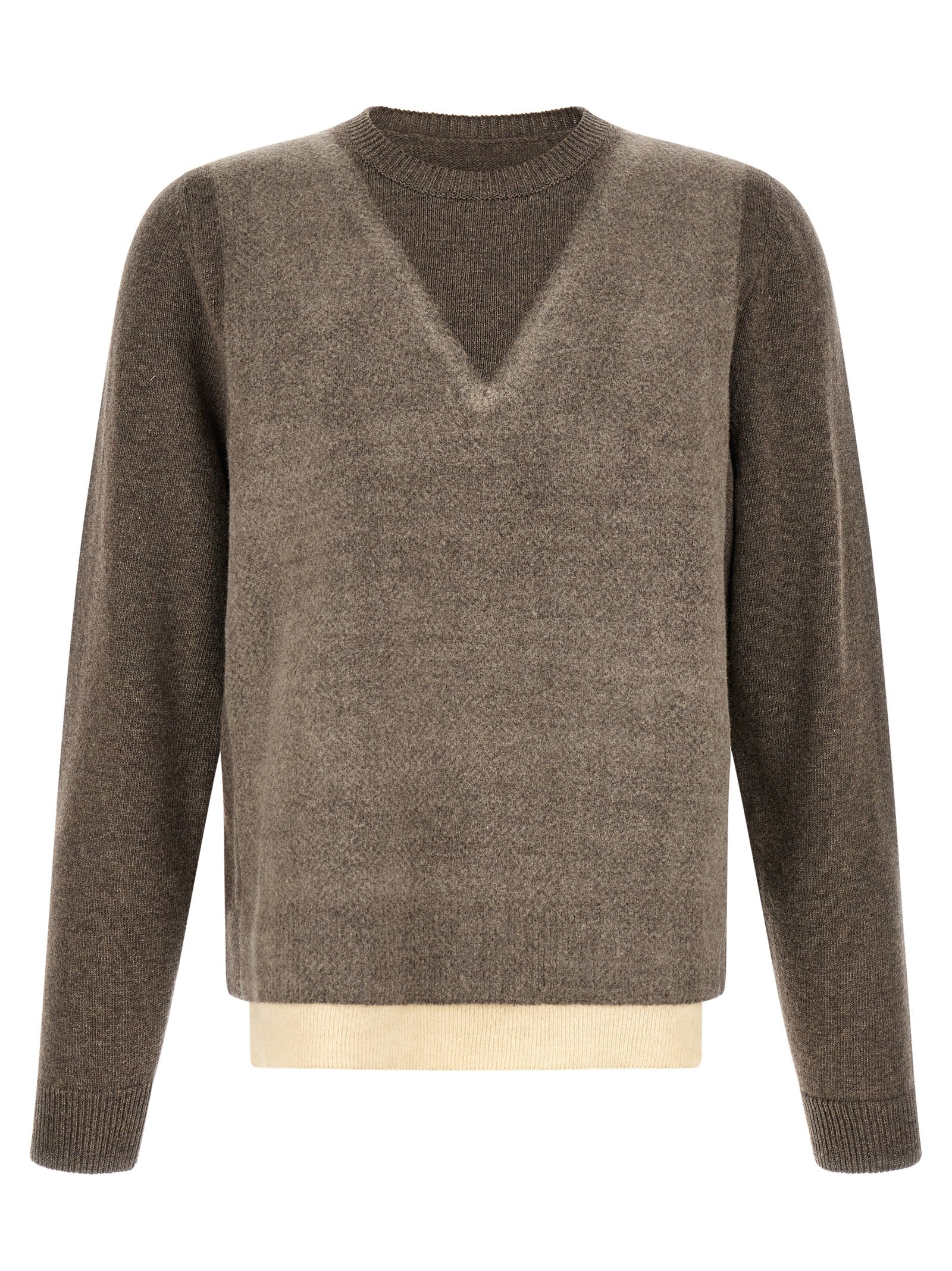 Maison Margiela Brown Virgin Wool Cardigan