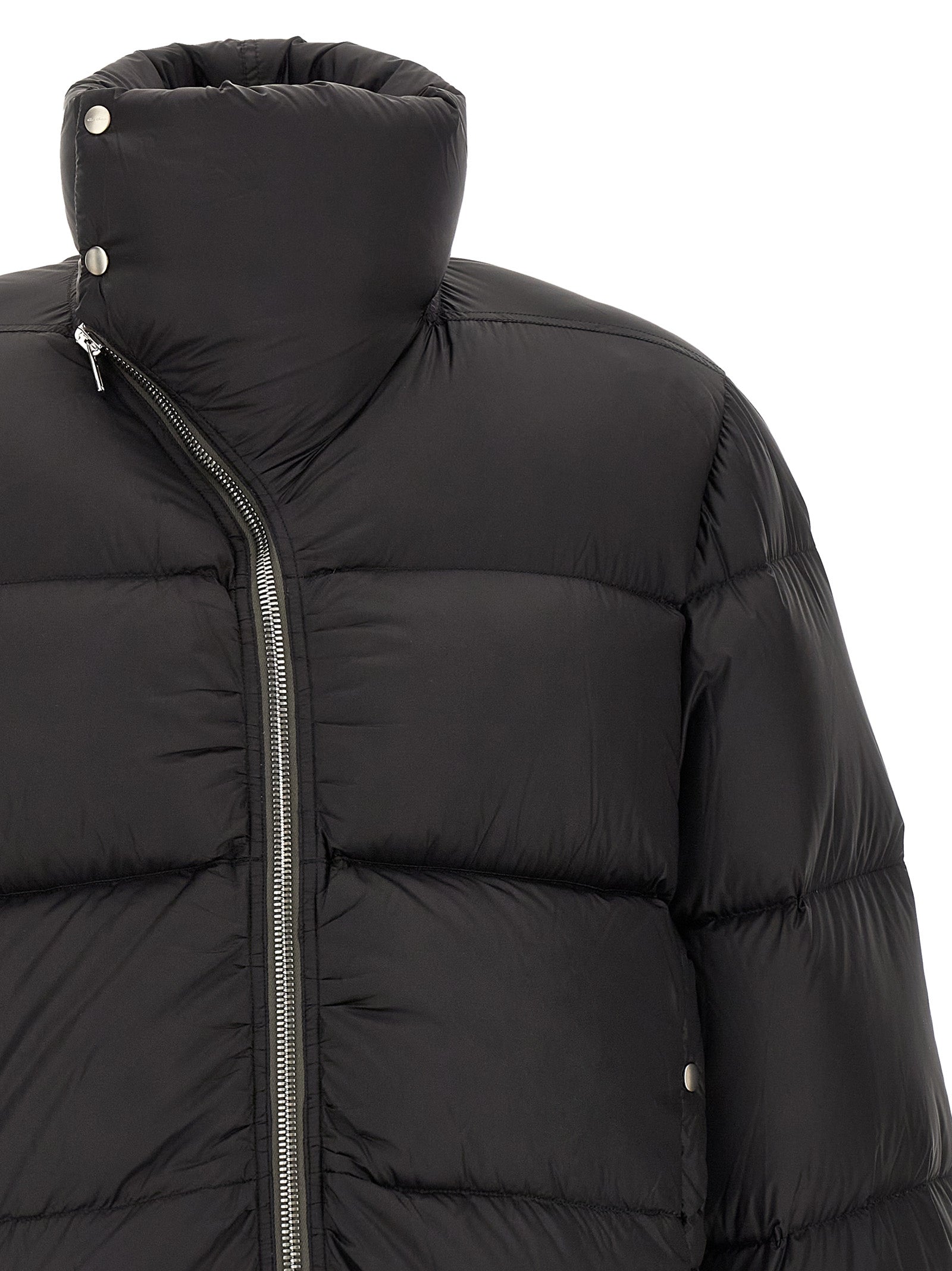 Rick Owens Black Nylon Full-Length Jacket