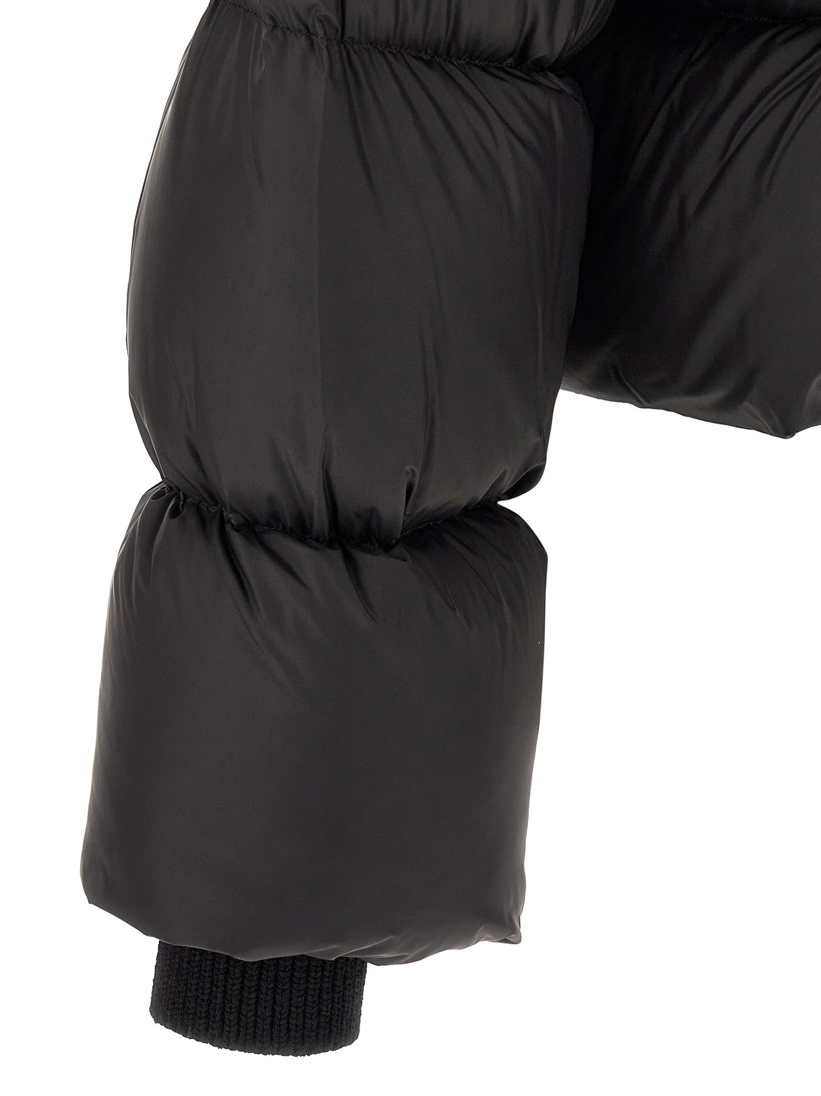 Rick Owens Black Nylon Full-Length Jacket