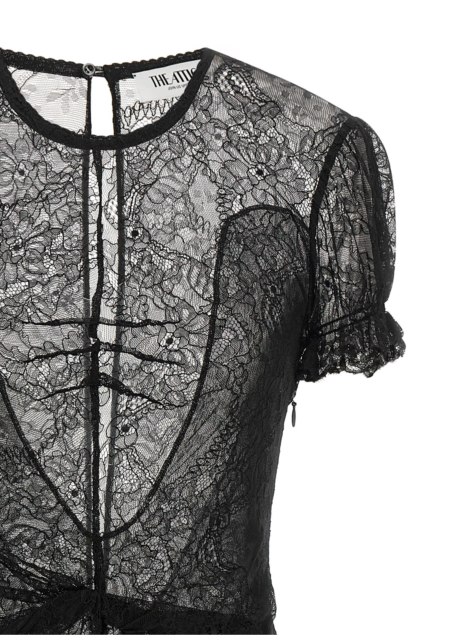 The Attico Black Polyamide Short Dress