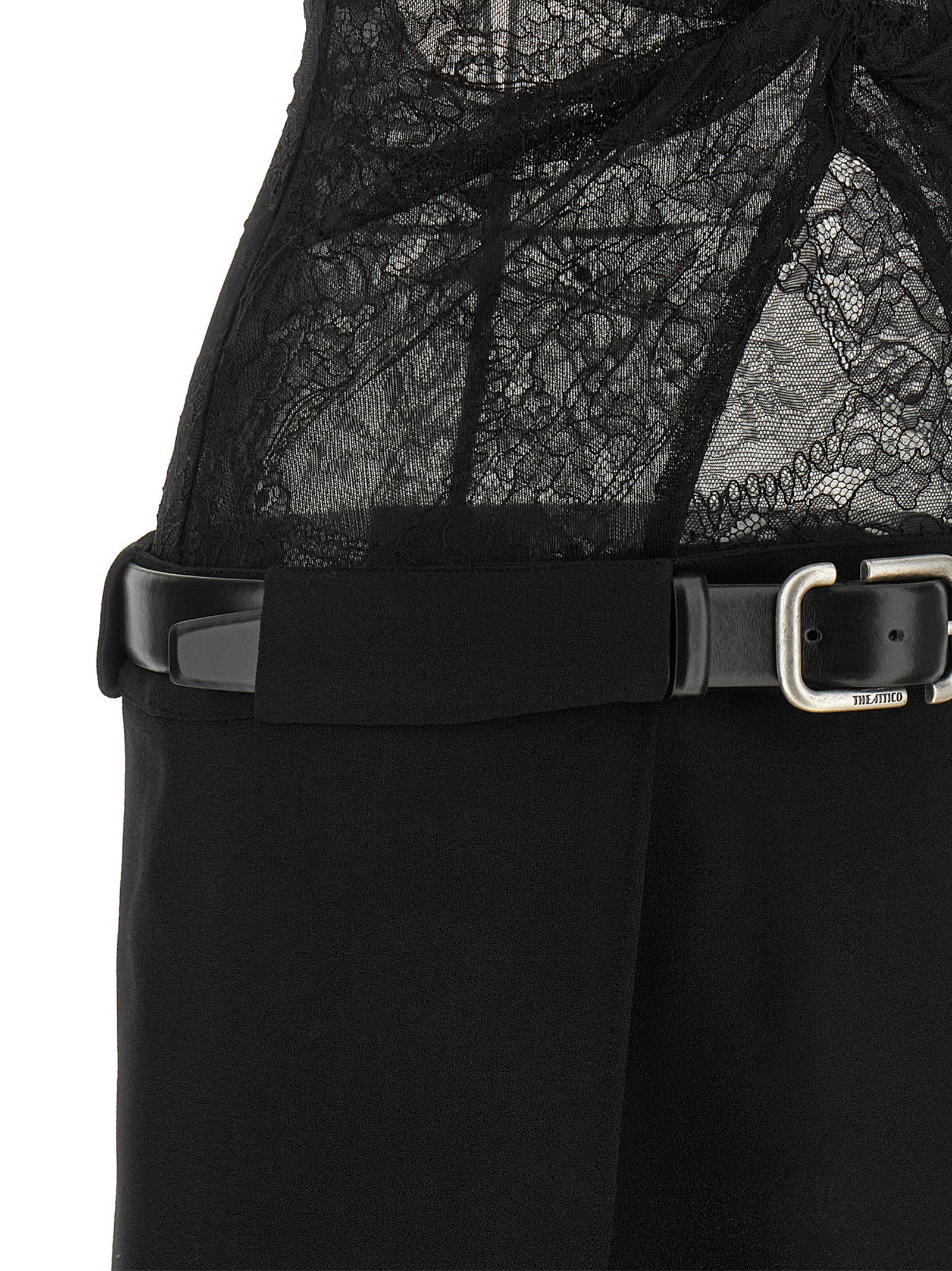 The Attico Black Polyamide Short Dress