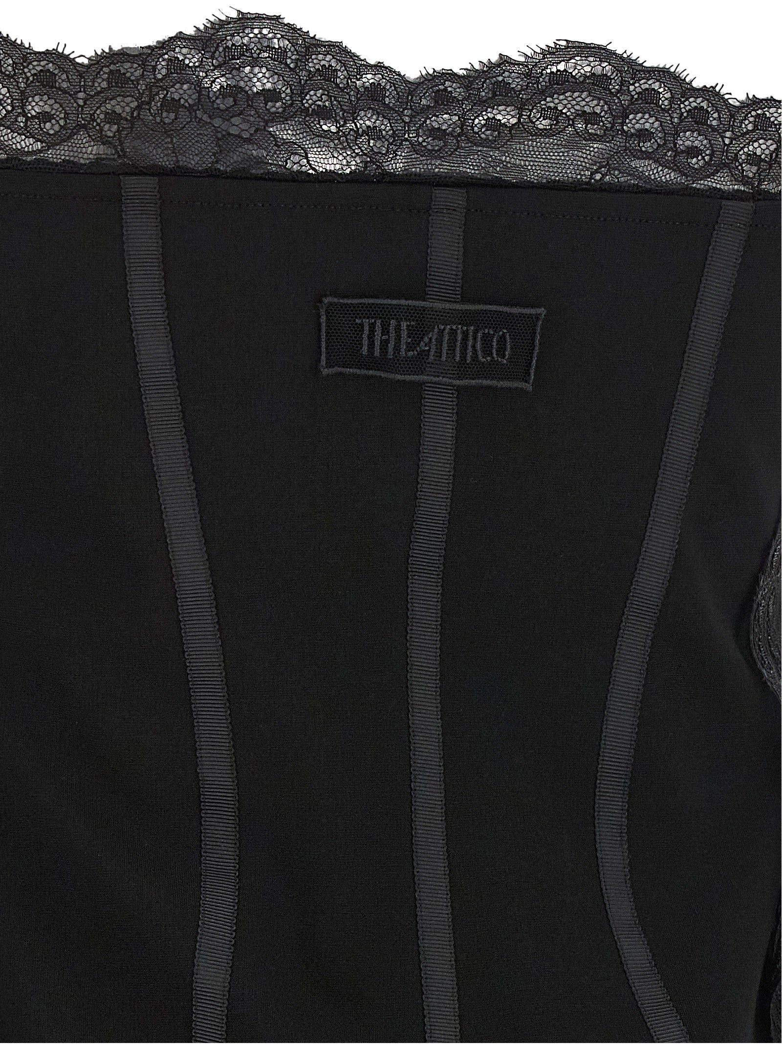 The Attico Black Polyamide Short Dress