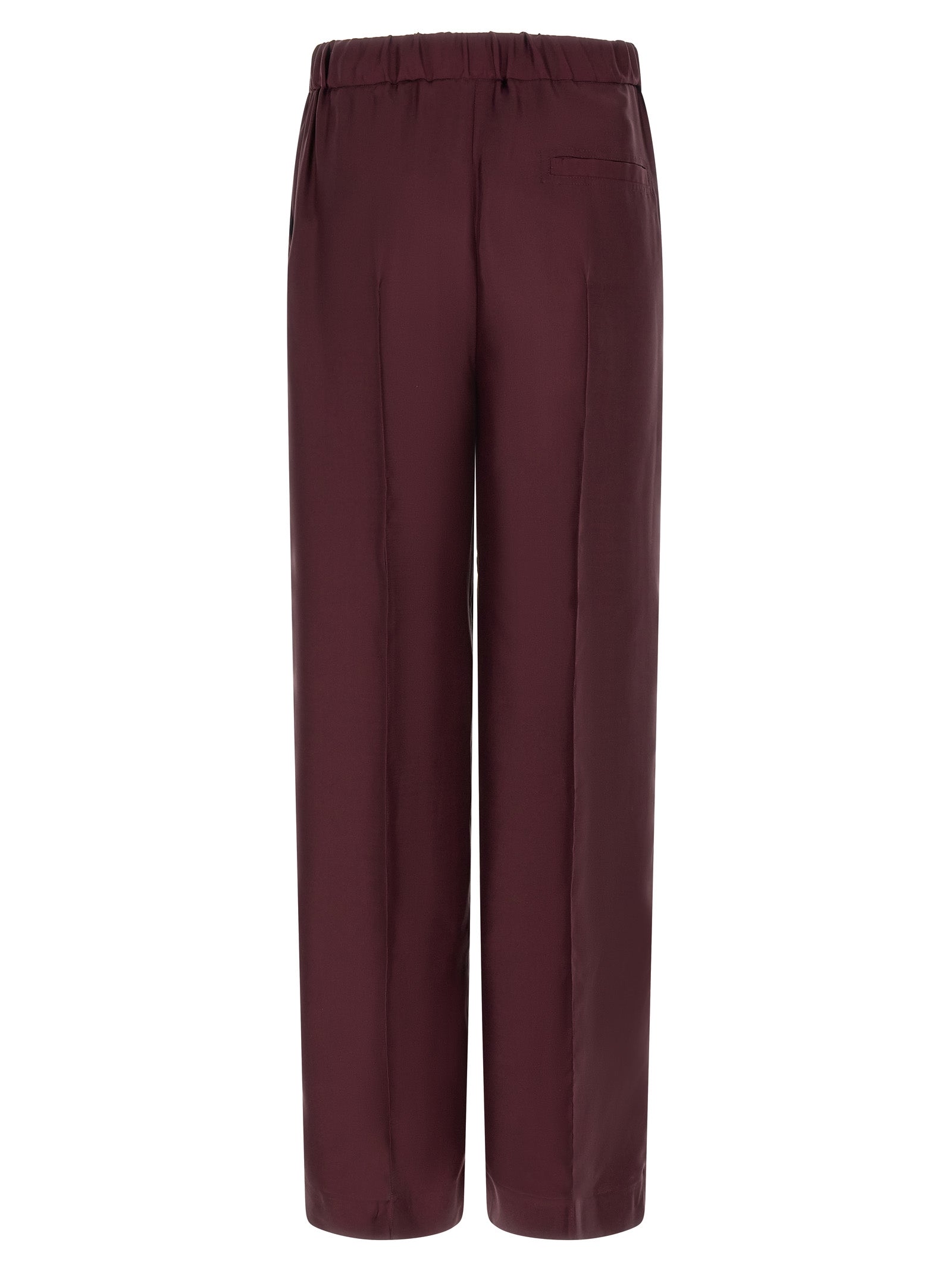 F.R.S. - FOR RESTLESS SLEEPERS Bordeaux Silk Casual Pants
