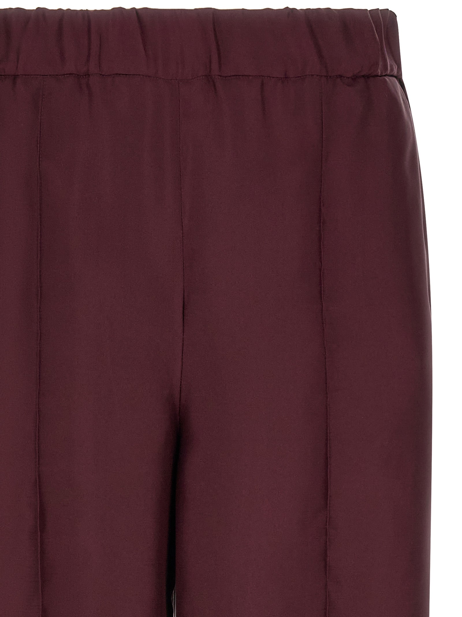 F.R.S. - FOR RESTLESS SLEEPERS Bordeaux Silk Casual Pants