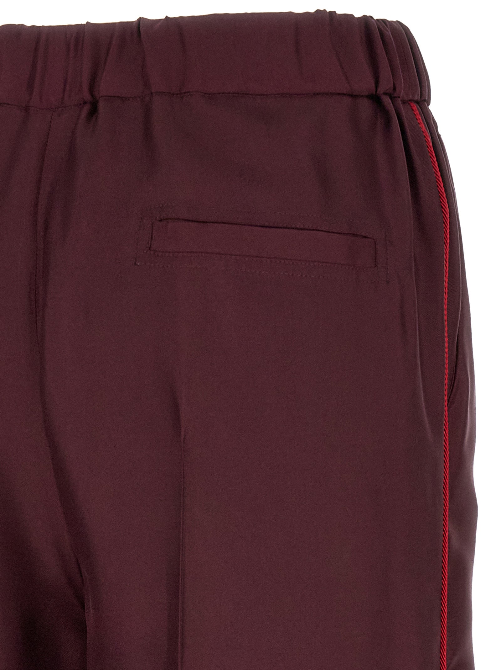 F.R.S. - FOR RESTLESS SLEEPERS Bordeaux Silk Casual Pants