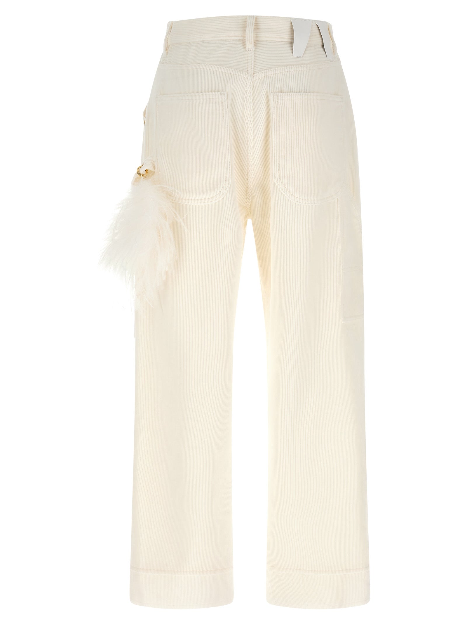 Darkpark White Cotton Casual Pants
