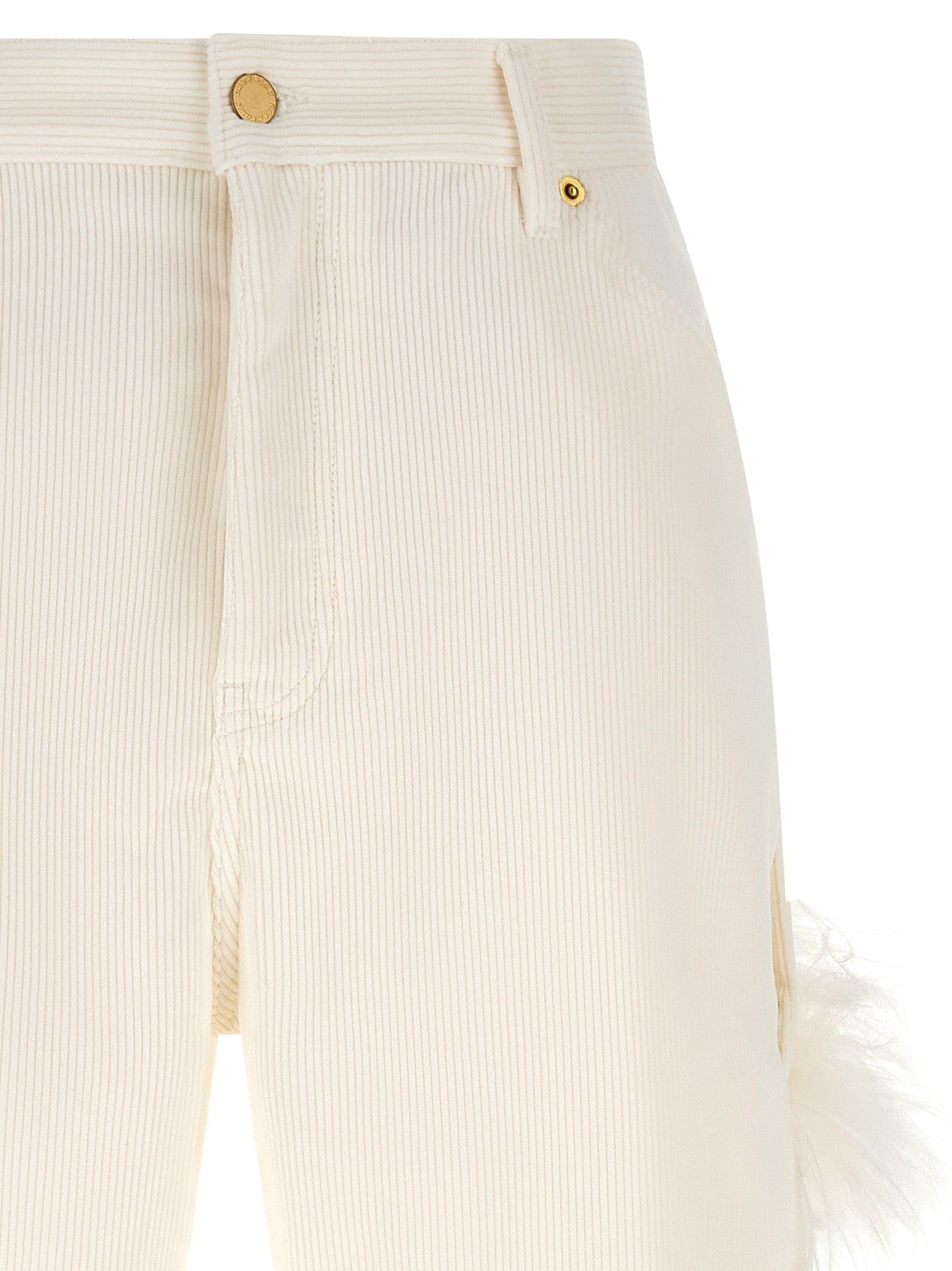 Darkpark White Cotton Casual Pants