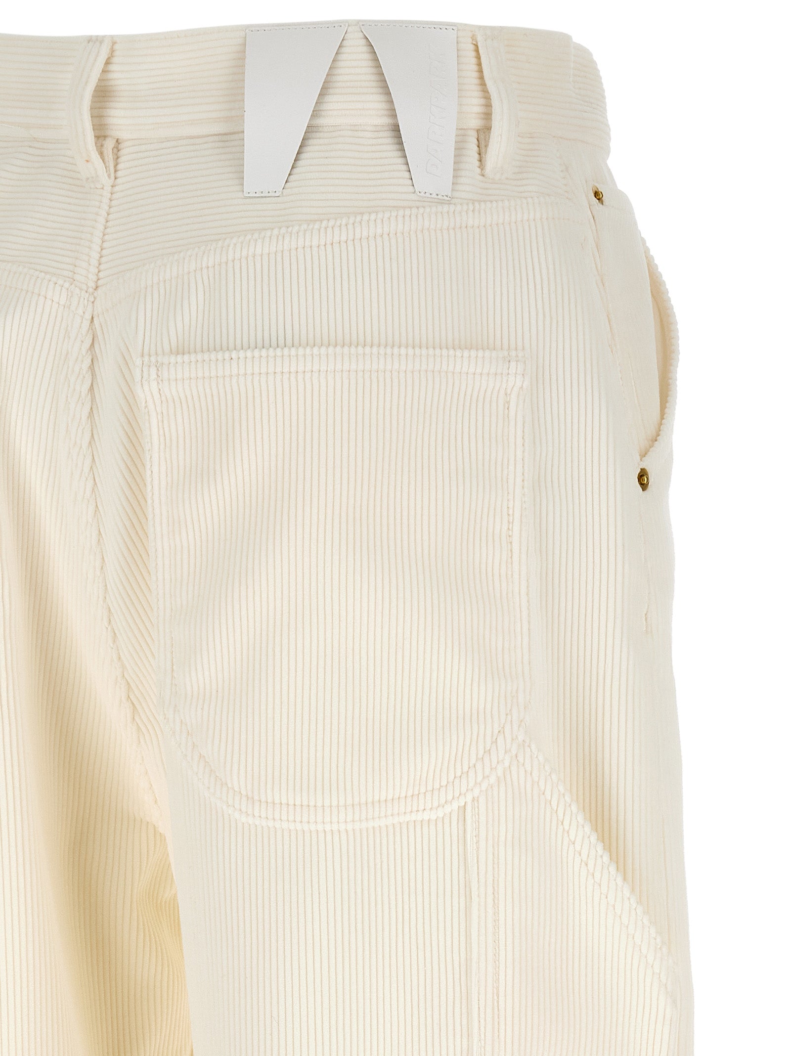 Darkpark White Cotton Casual Pants