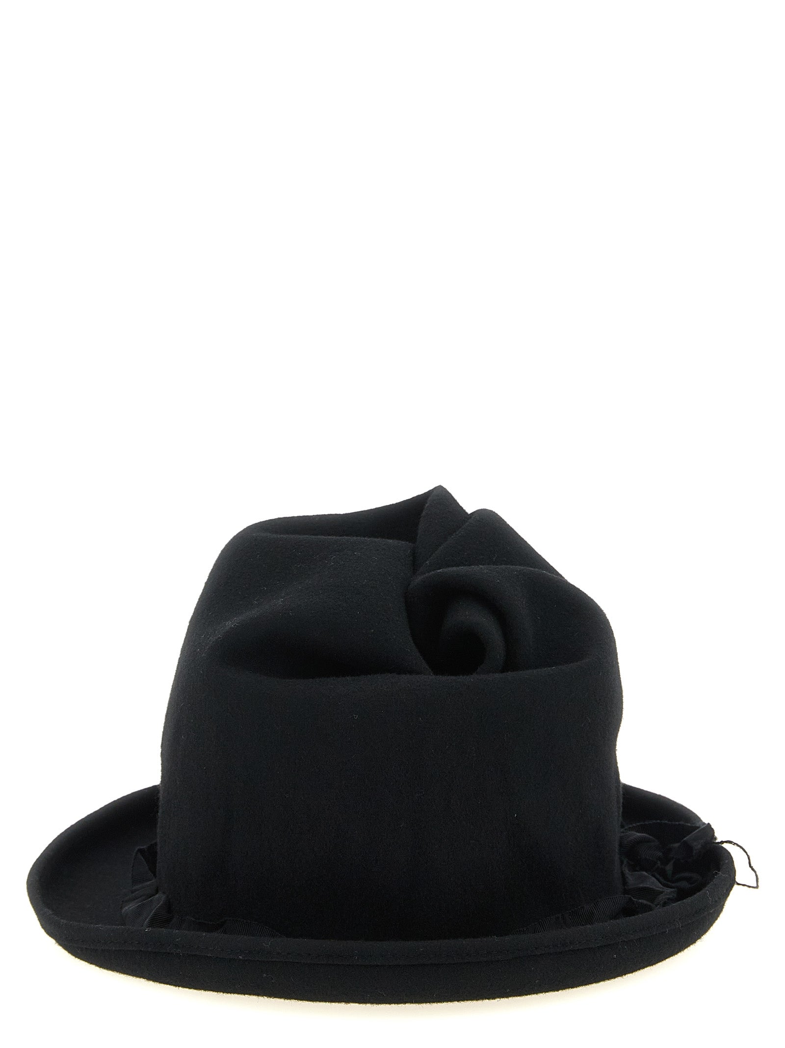Yohji Yamamoto Black Wool Fedora