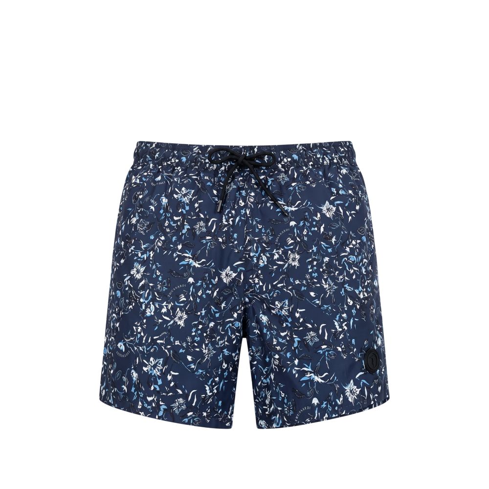 Trussardi Beachwear Blue Polyester Men Swim Short