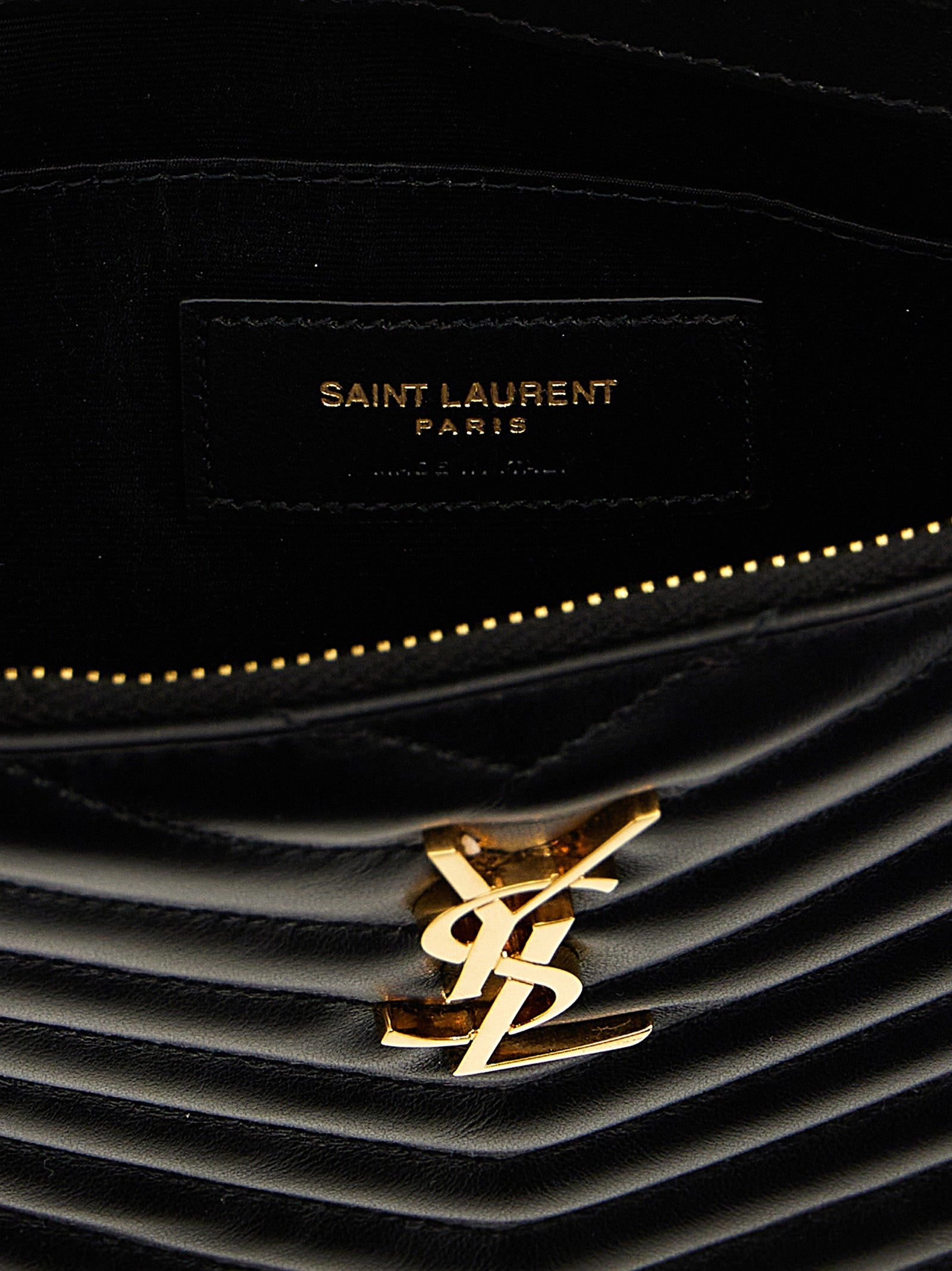 Saint Laurent Black Calfskin Clutch Bag