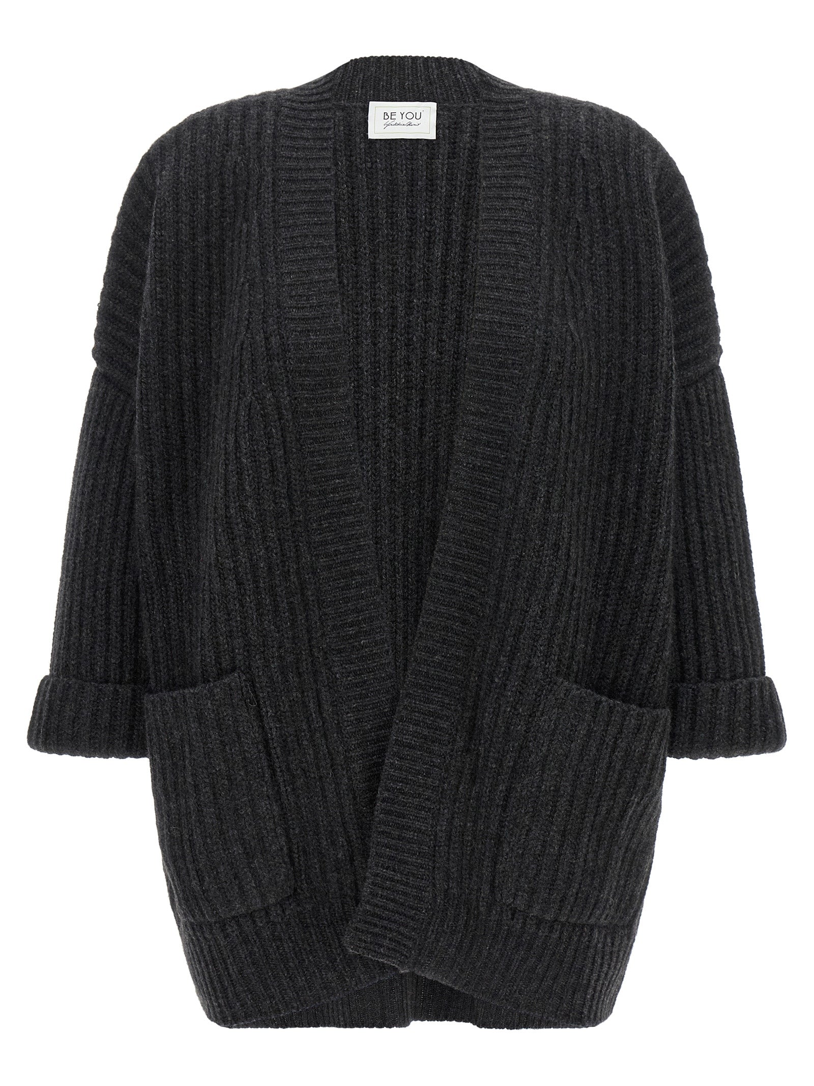 BE YOU Gray Cashmere Cardigan