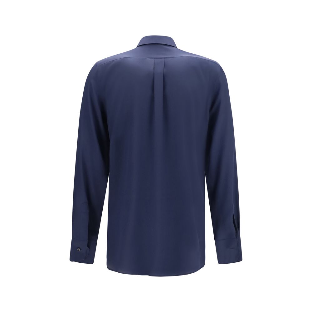 Dolce & Gabbana Blue Silk Dress Shirt