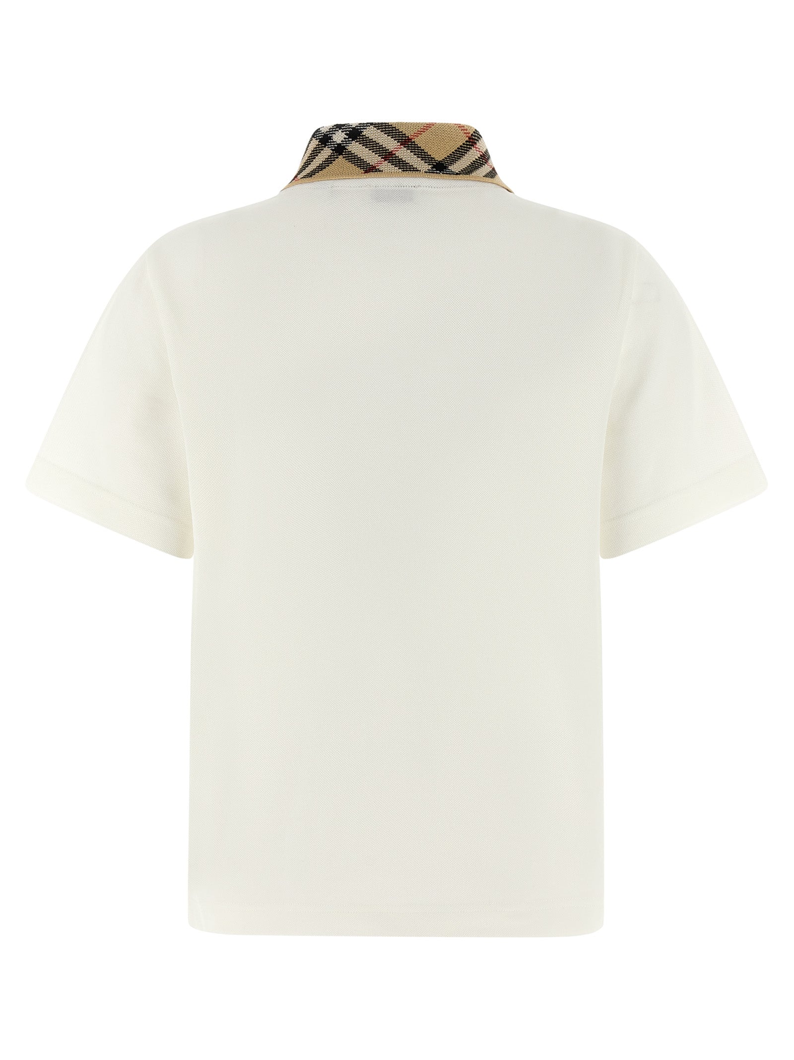 Burberry White Cotton Polo Shirt