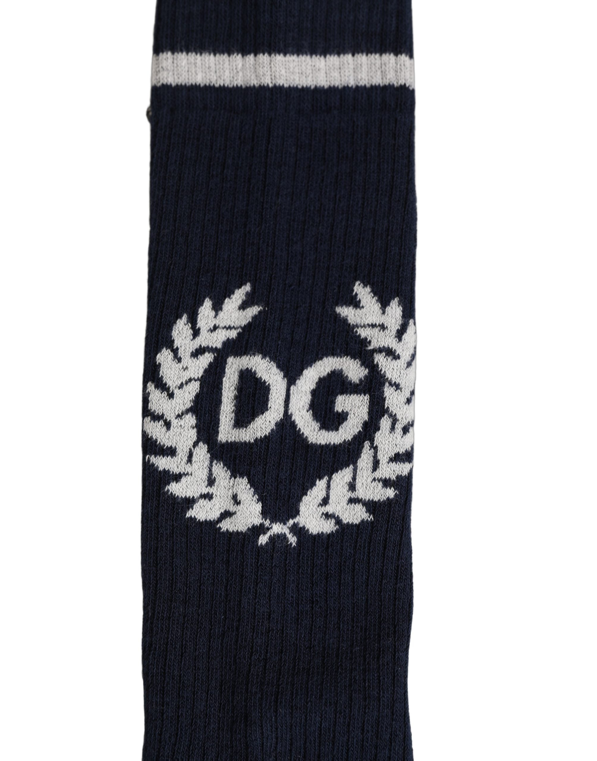 Dolce & Gabbana Men Navy Blue DG Logo Mid Calf Accessory Socks