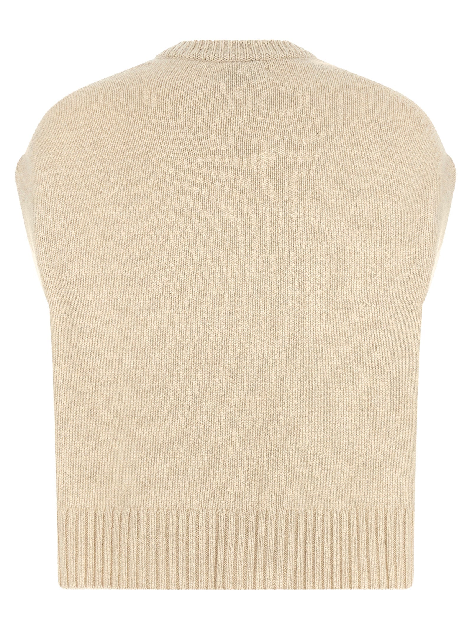 BE YOU Beige Cashmere Sleeveless Jacket