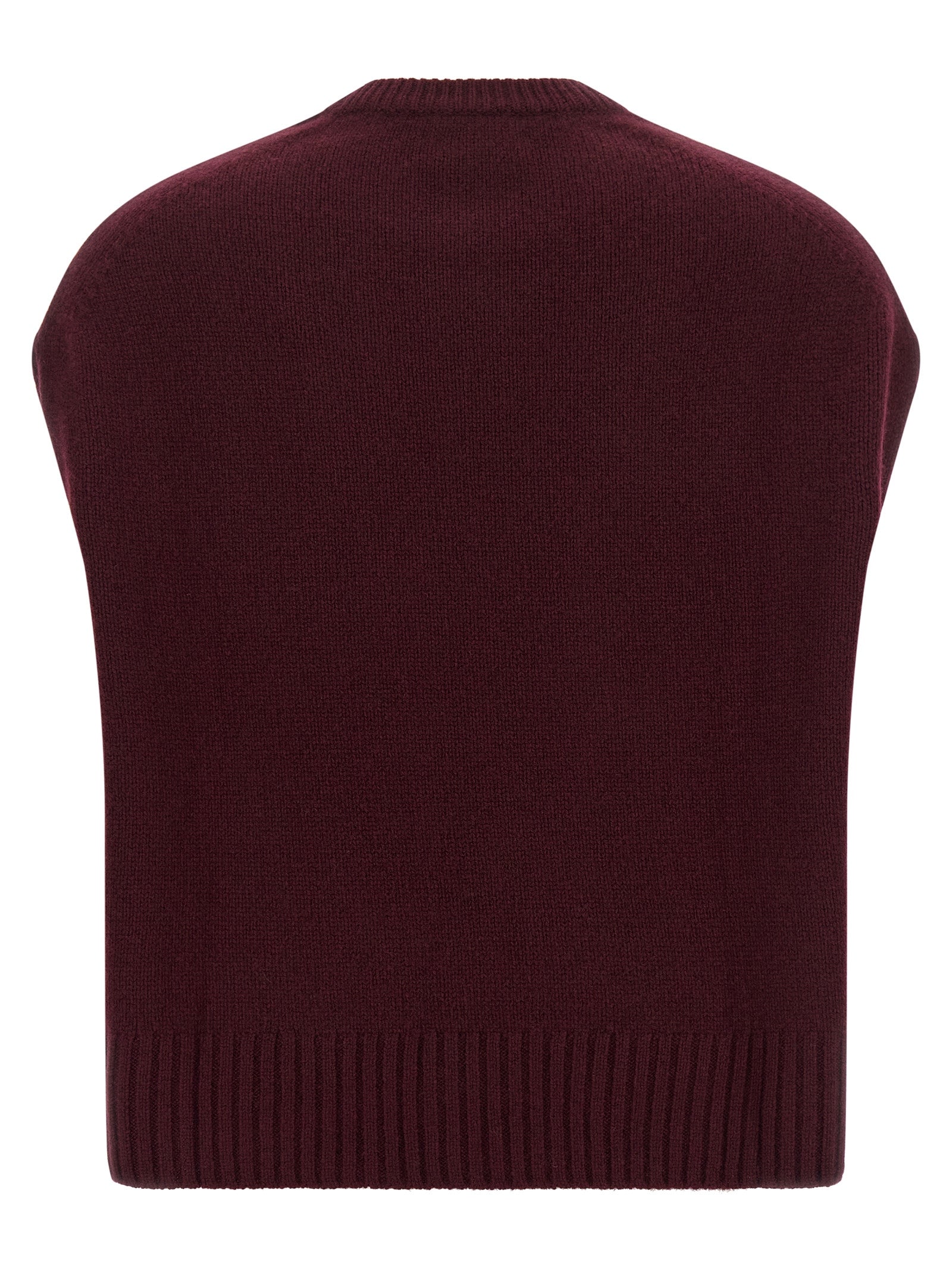 BE YOU Bordeaux Cashmere Sleeveless Jacket