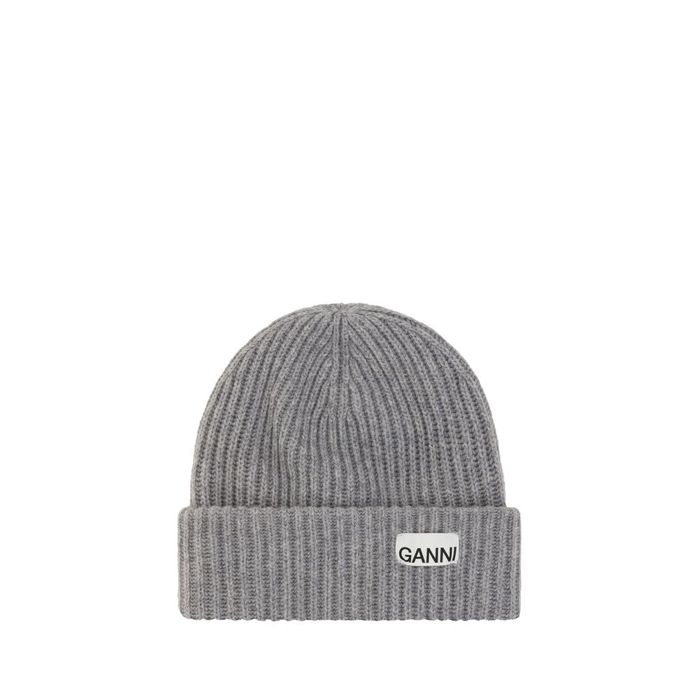 Ganni Gray Wool Oves Aries Beanie