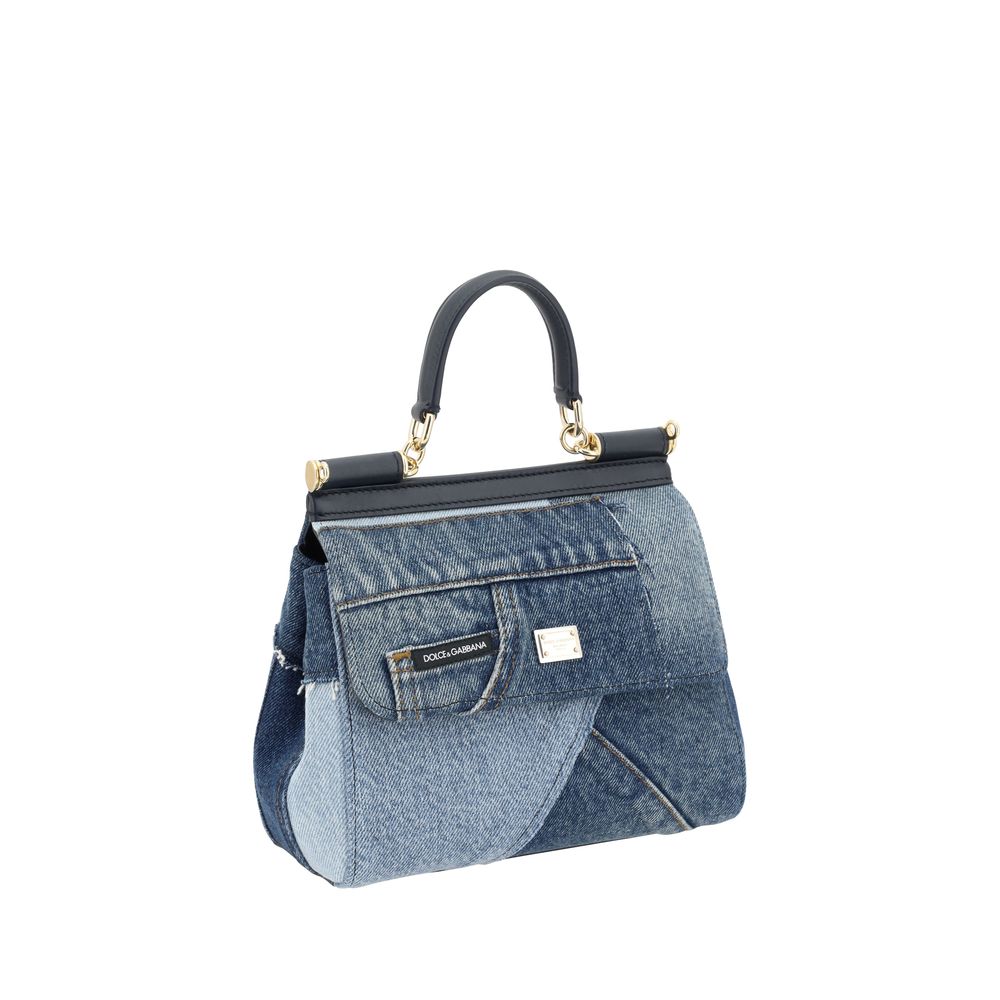 Dolce & Gabbana Blue Cotton Handbag