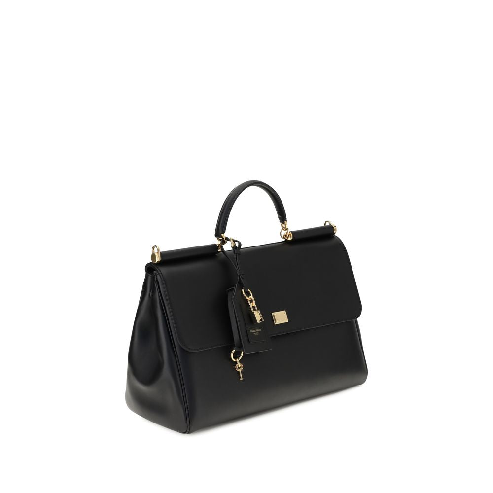 Dolce & Gabbana Black Calf Leather Bos Taurus Shoulder Bag