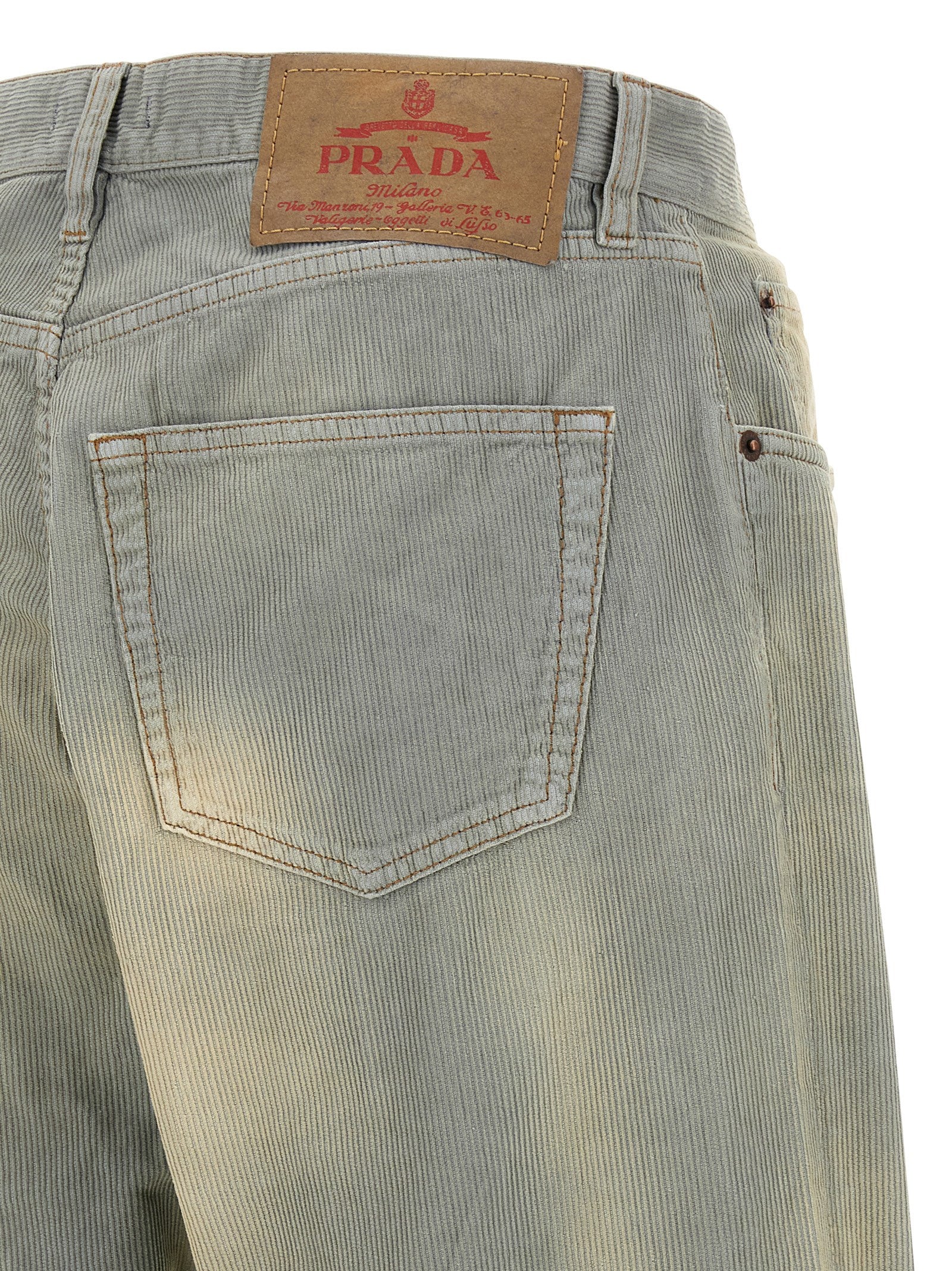 Prada Blue Cotton Casual Pants